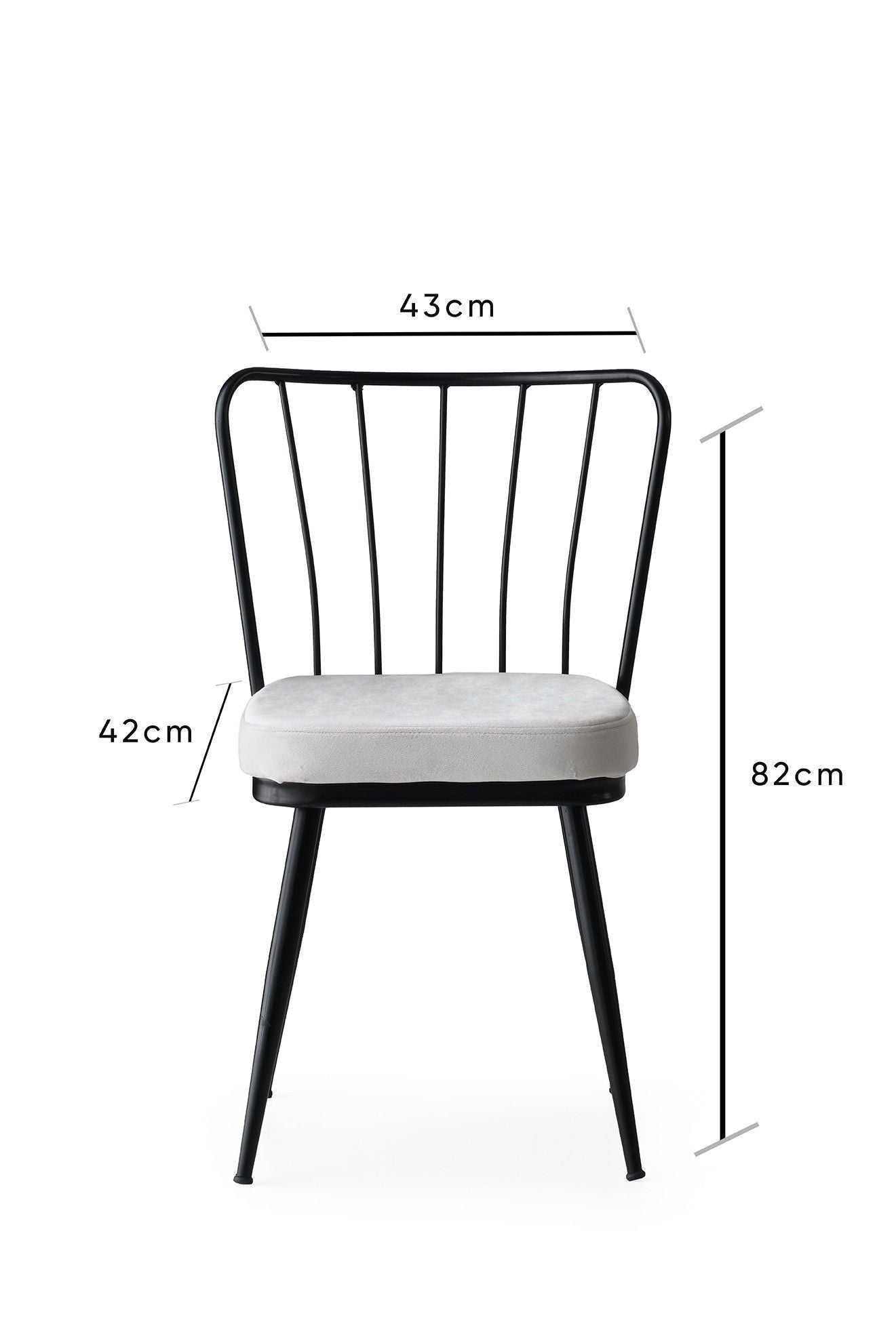 Set of 4 Yıldız 940 Velvet Dining Chairs in Black – product image 7