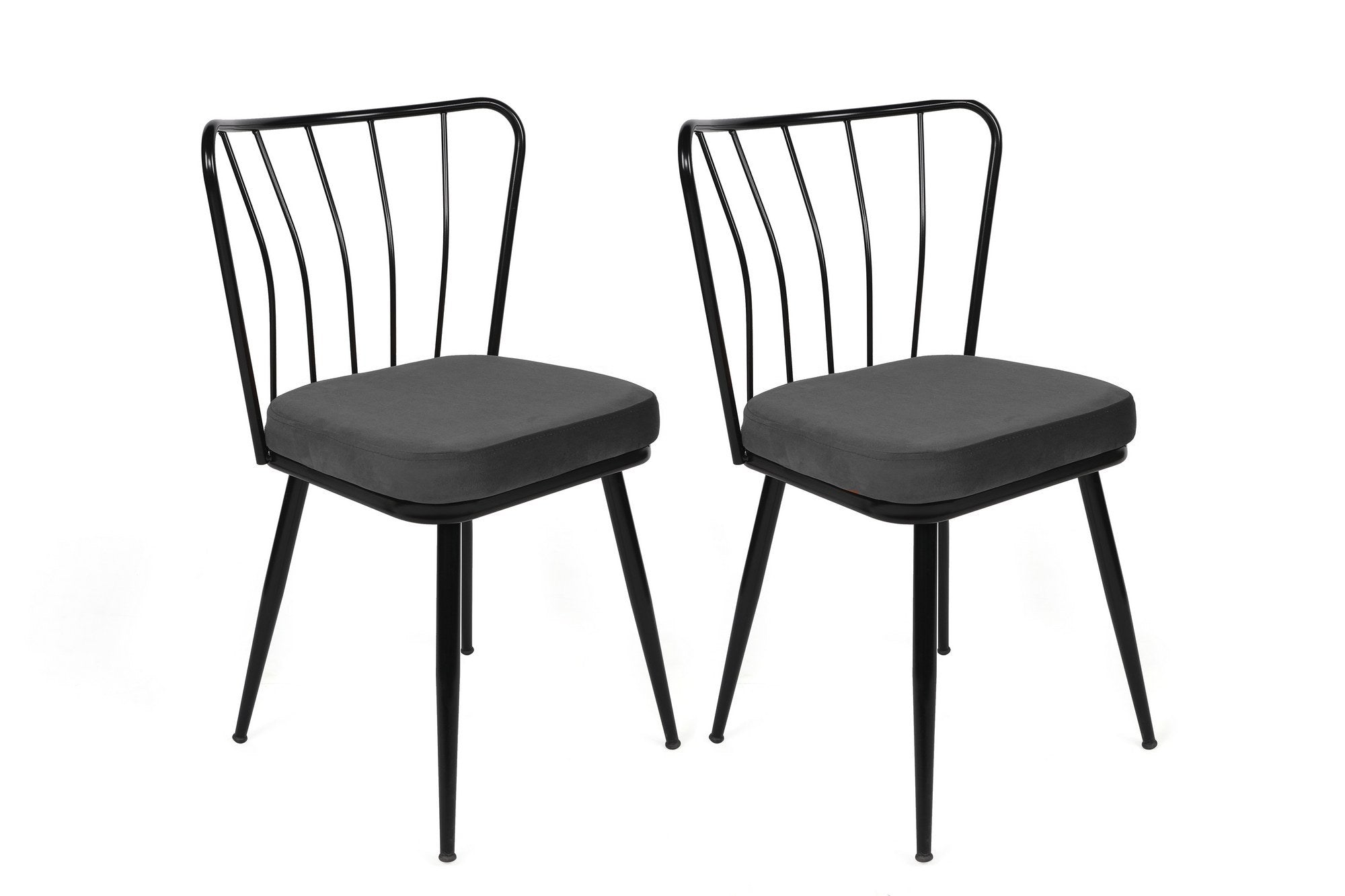 Set of 2 Yıldız 942 Velvet Dining Chairs in Black – product image 8