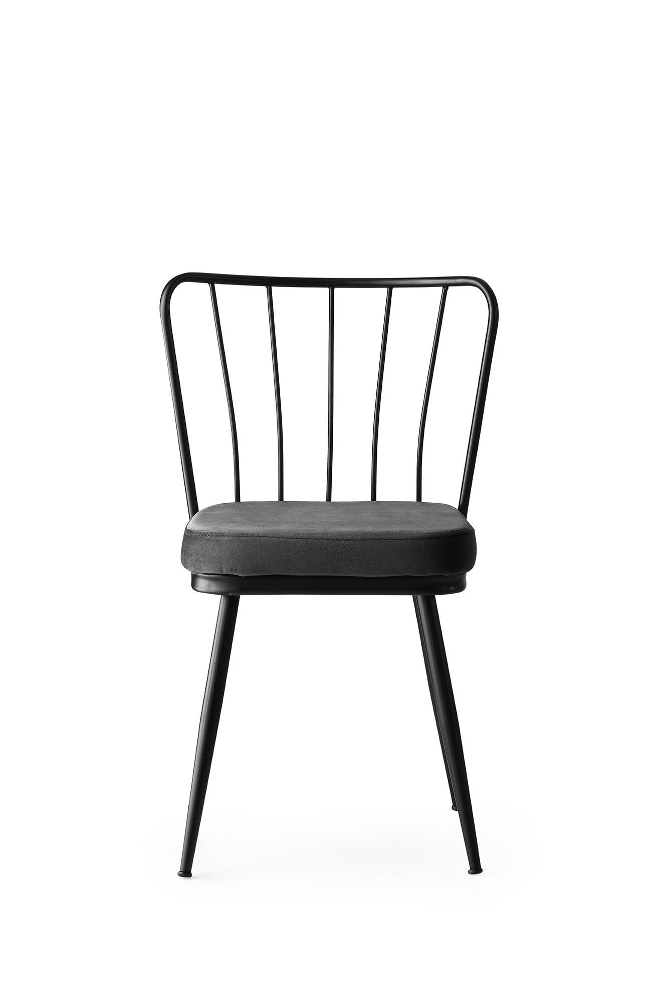 Set of 4 Yıldız 942 Velvet Dining Chairs in Black – product image 2