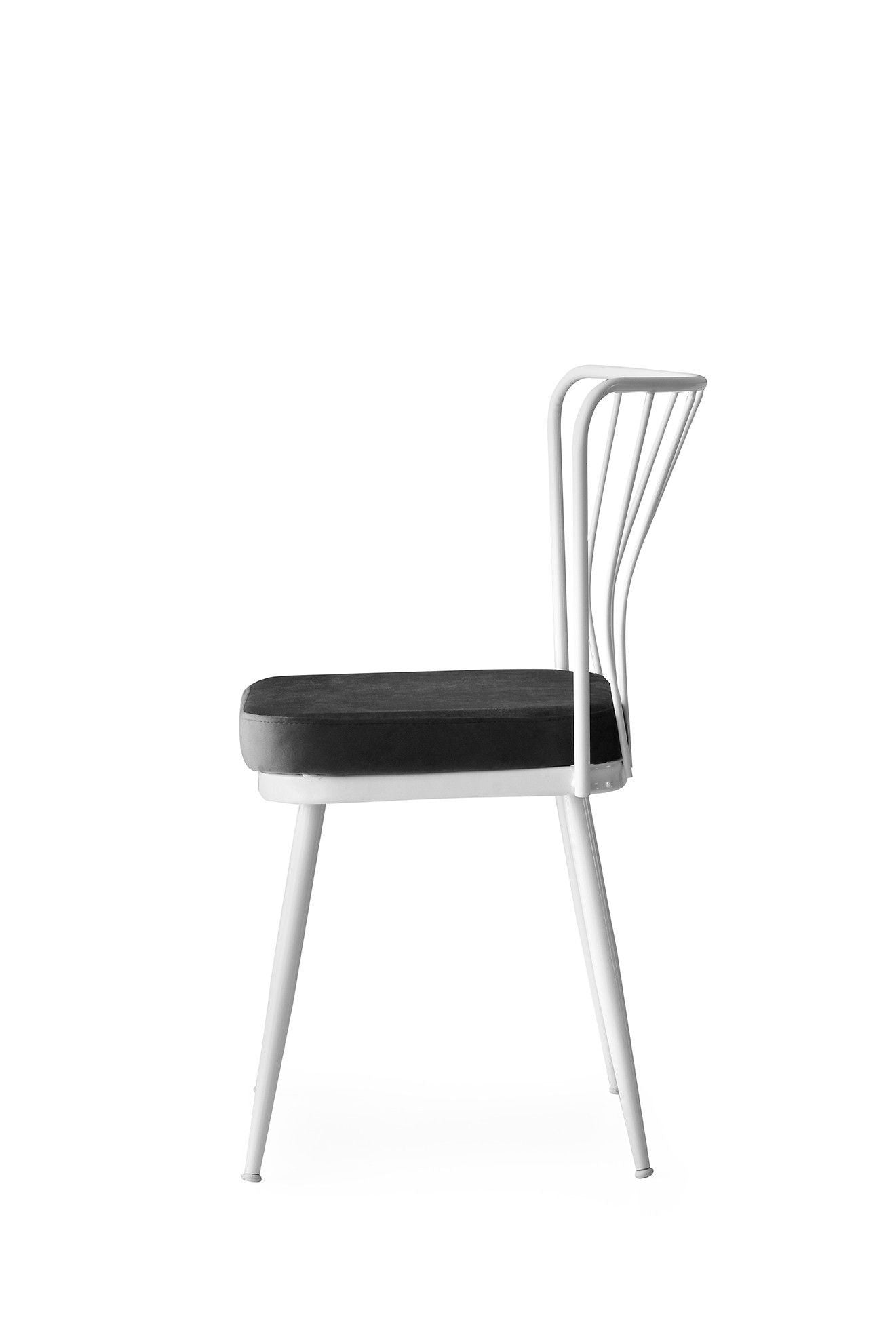Set of 2 Yıldız 962 Velvet Dining Chairs in White – product image 3