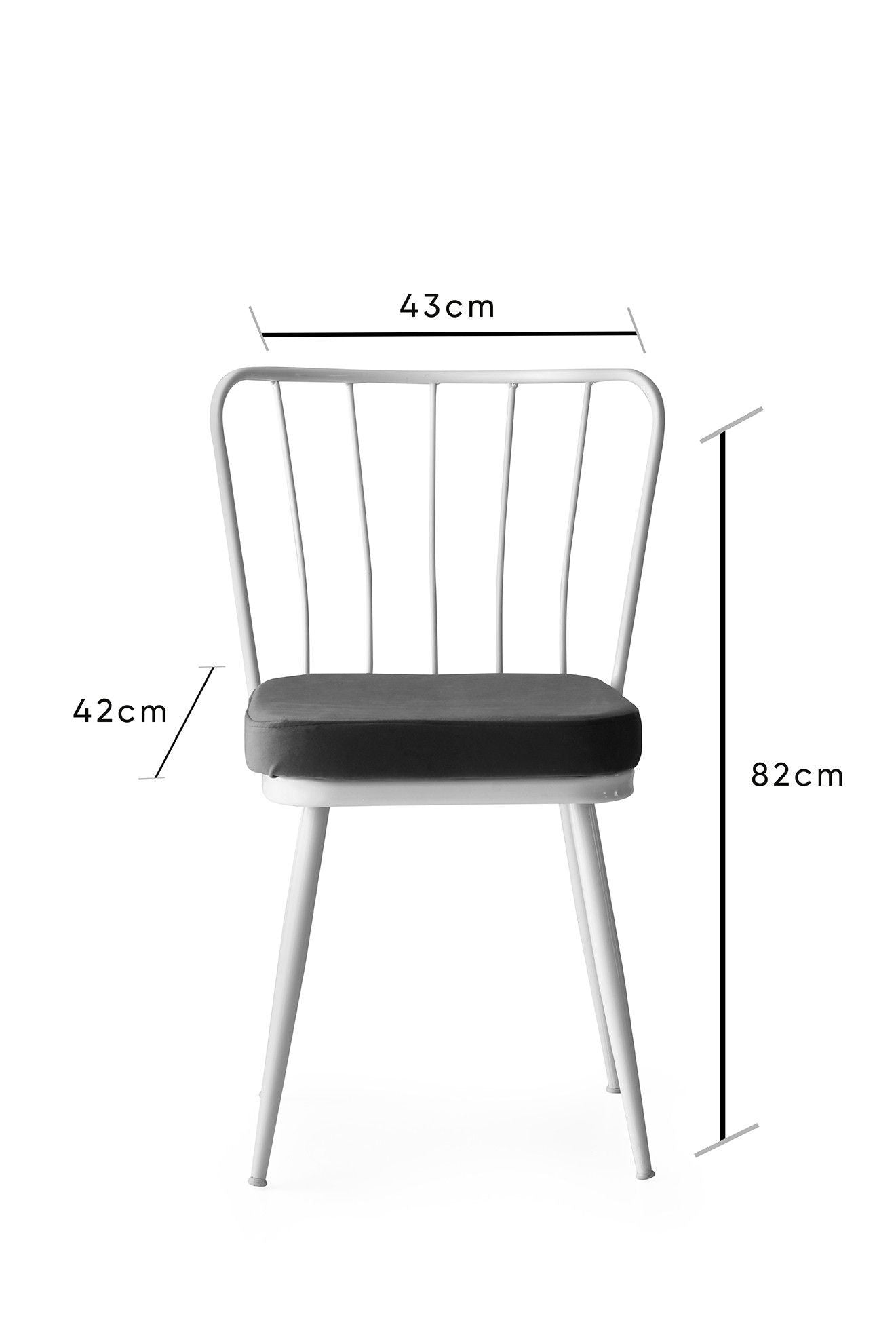 Set of 2 Yıldız 962 Velvet Dining Chairs in White – product image 7