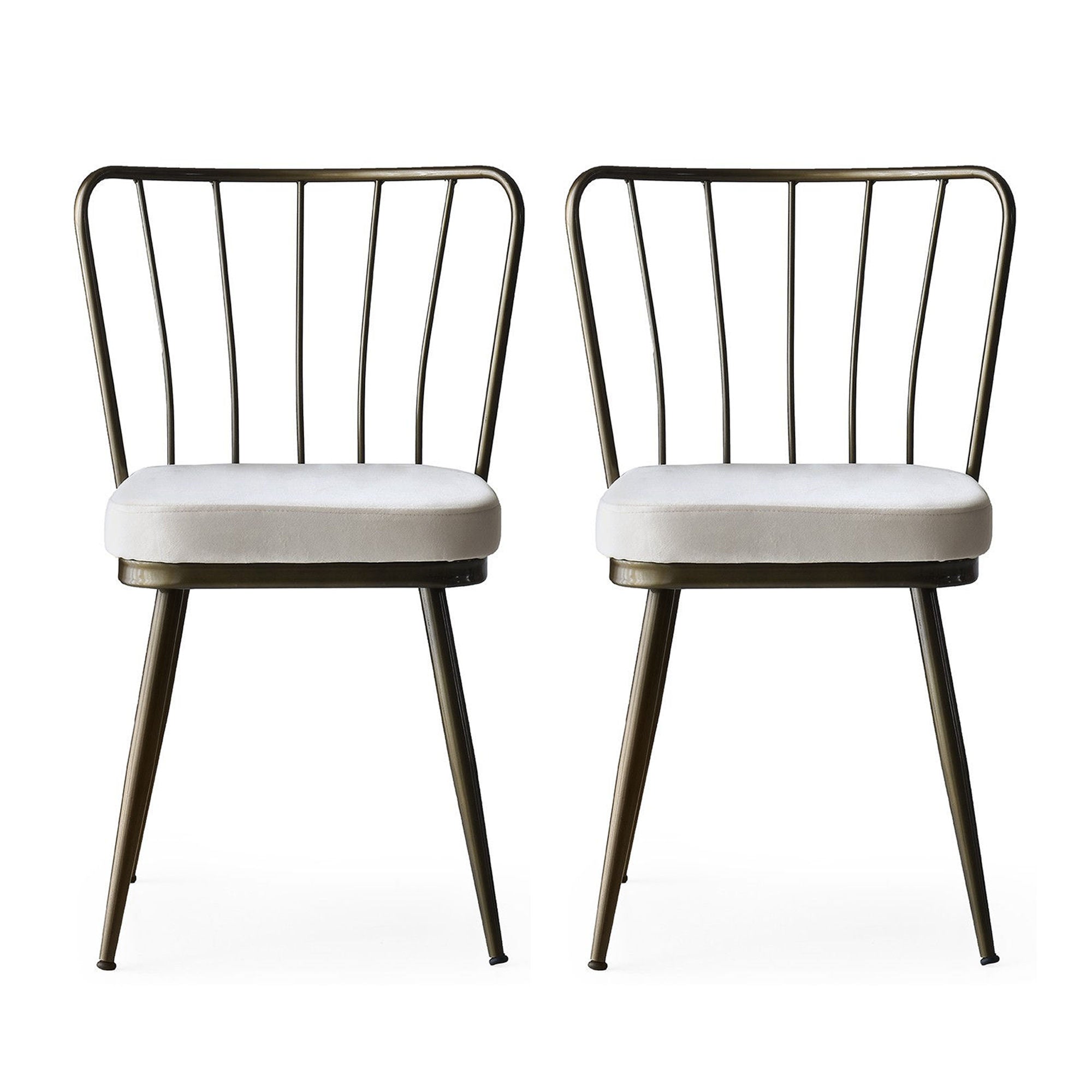 Set of 2 Yıldız 985 Velvet Dining Chairs in Mink