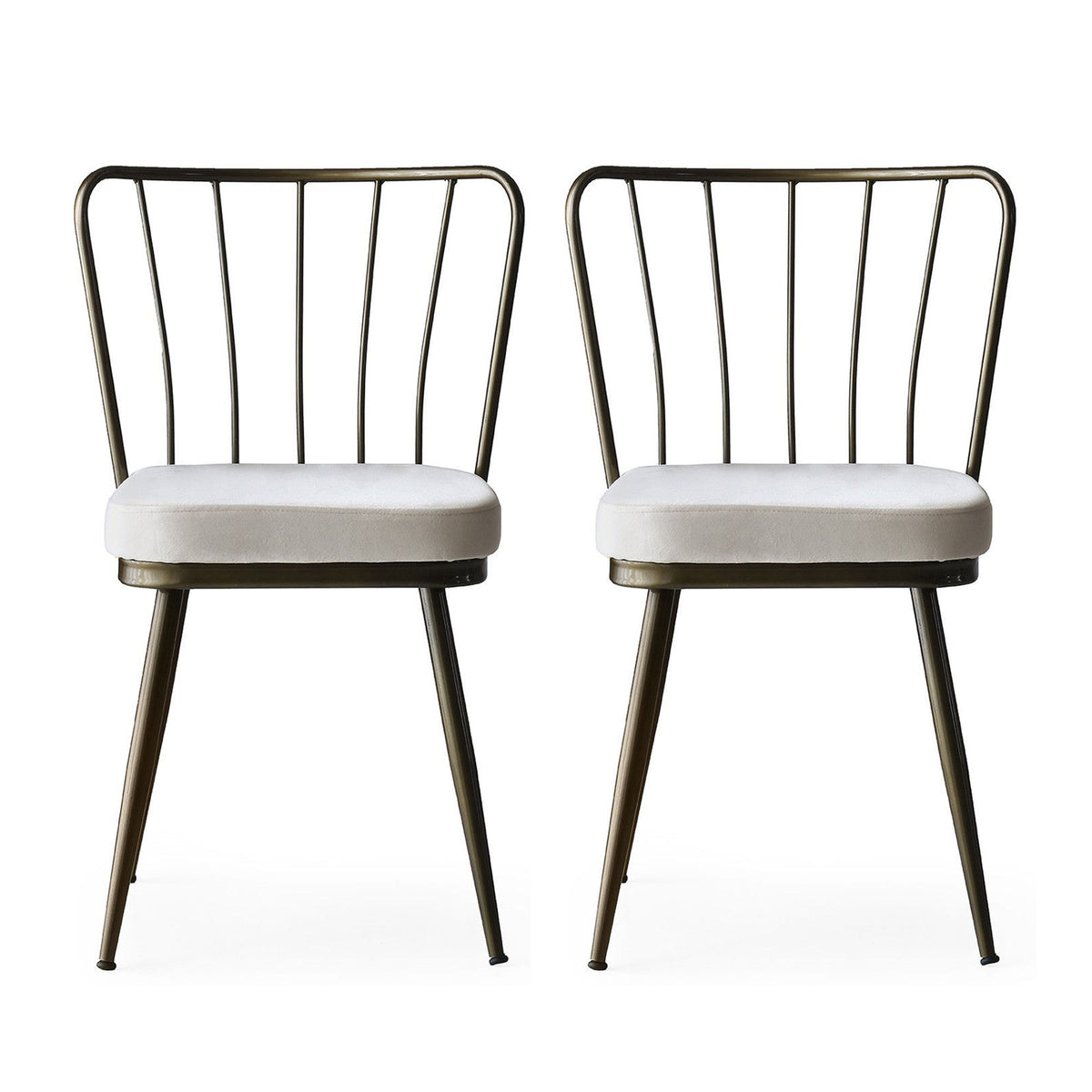Set of 2 Yıldız 985 Velvet Dining Chairs in Mink – product image 1