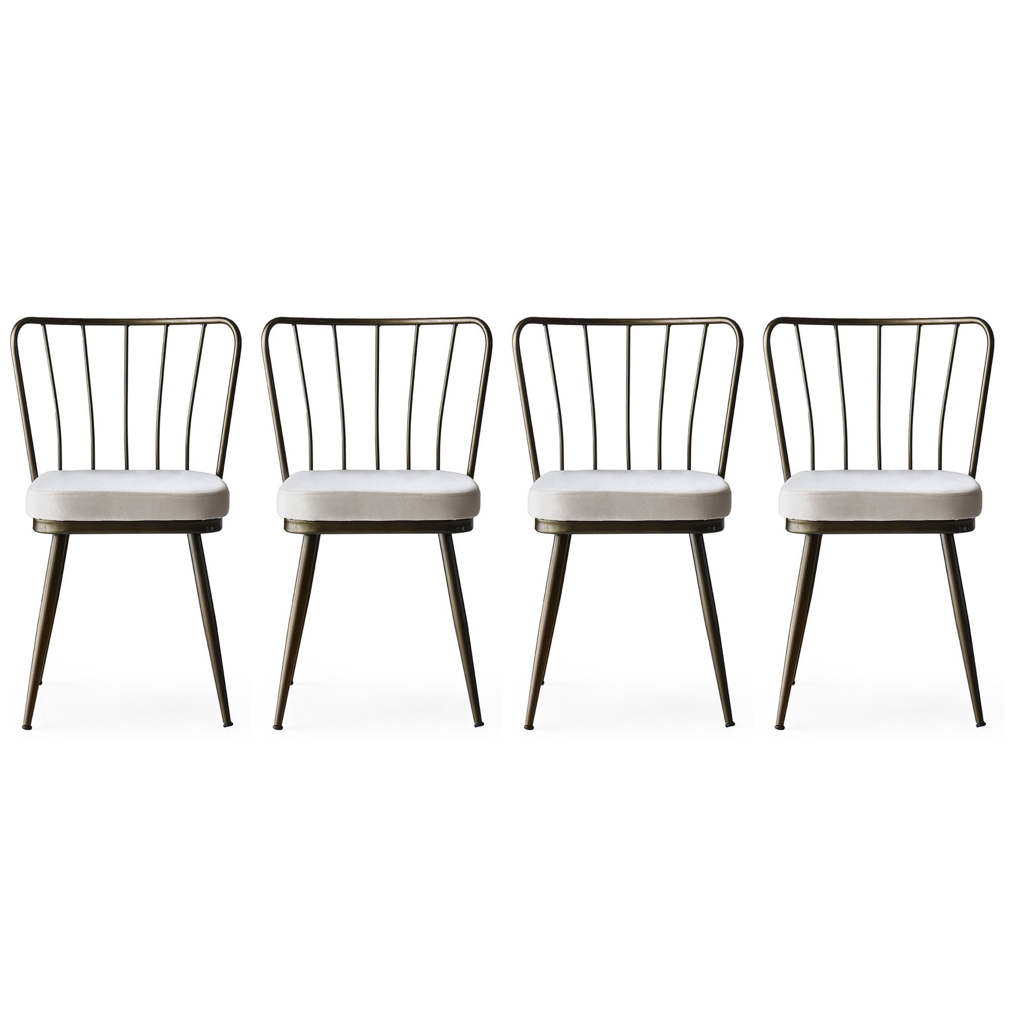 Set of 4 Yıldız 985 Velvet Dining Chairs in Mink