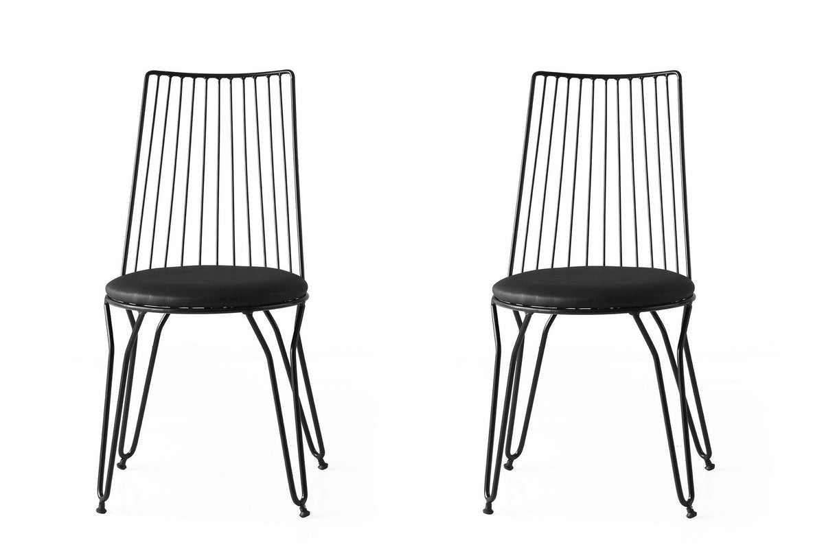 Set of 2 Ada 276 Faux Leather Dining Chairs in Black – product image 1