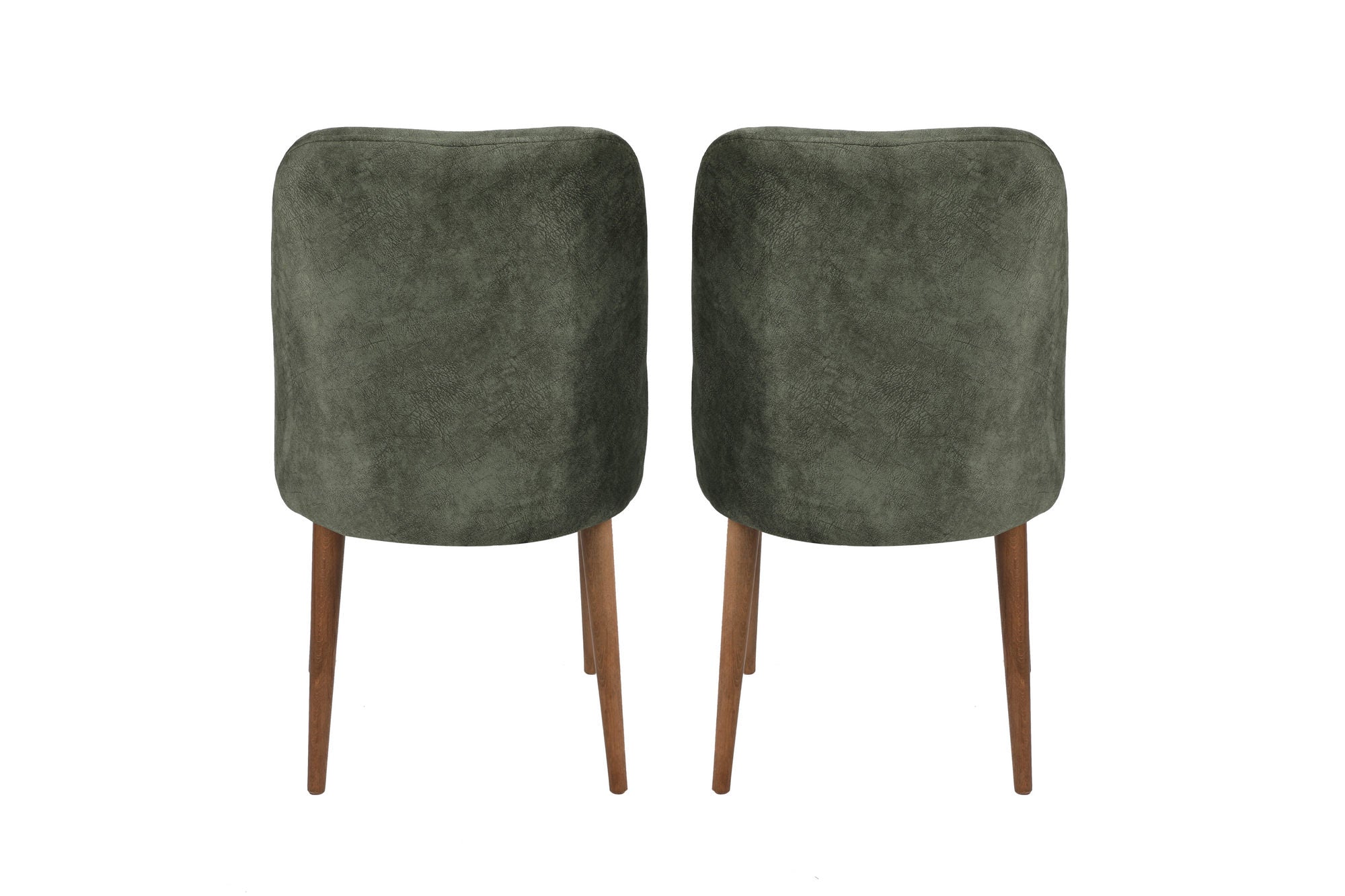 Set of 2 Dallas 558 Velvet Dining Chairs in Walnut and Dark Green – product image 3