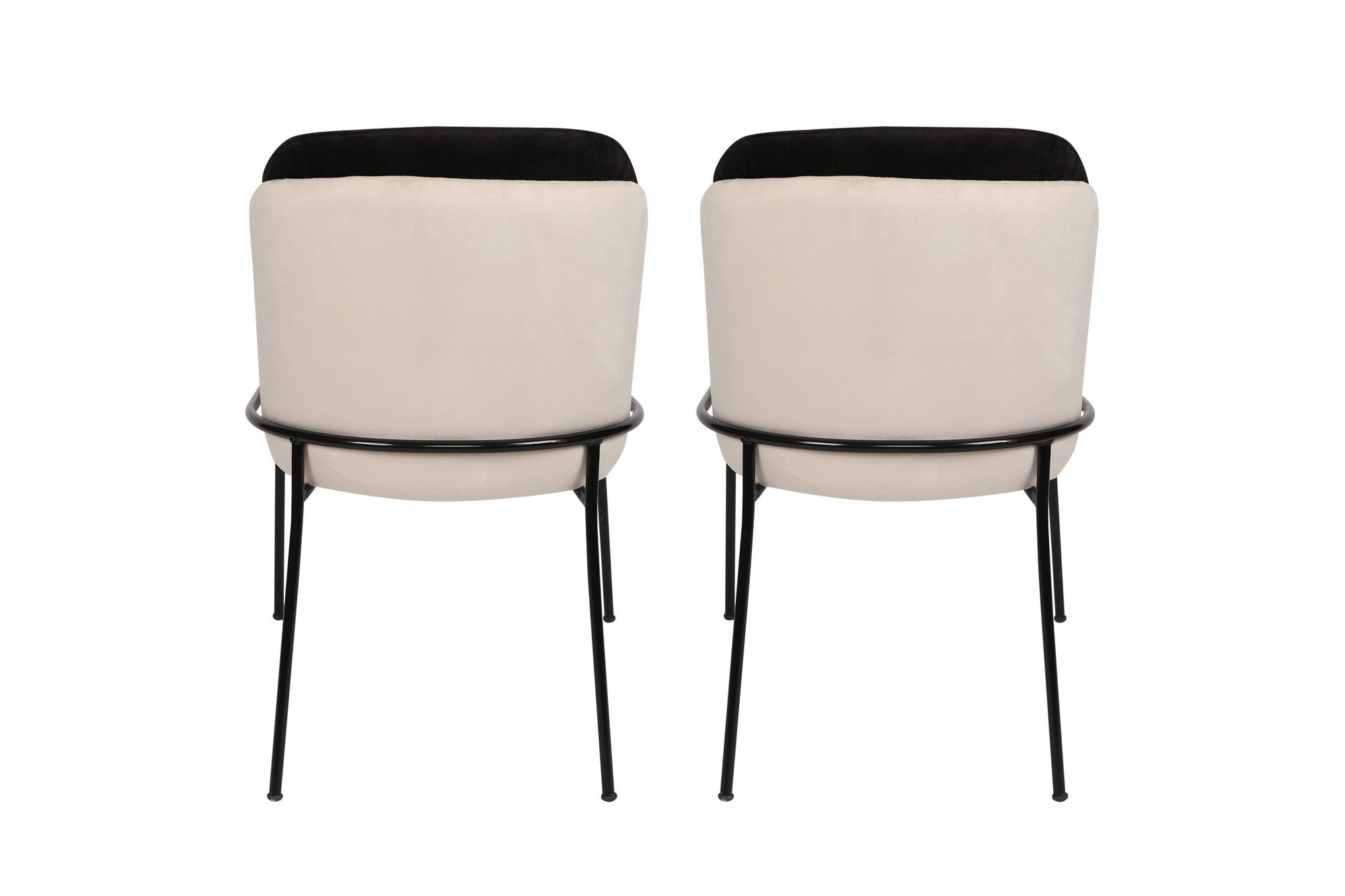 Set of 2 Dore 145 Velvet Dining Chairs in Black and Cream – product image 3