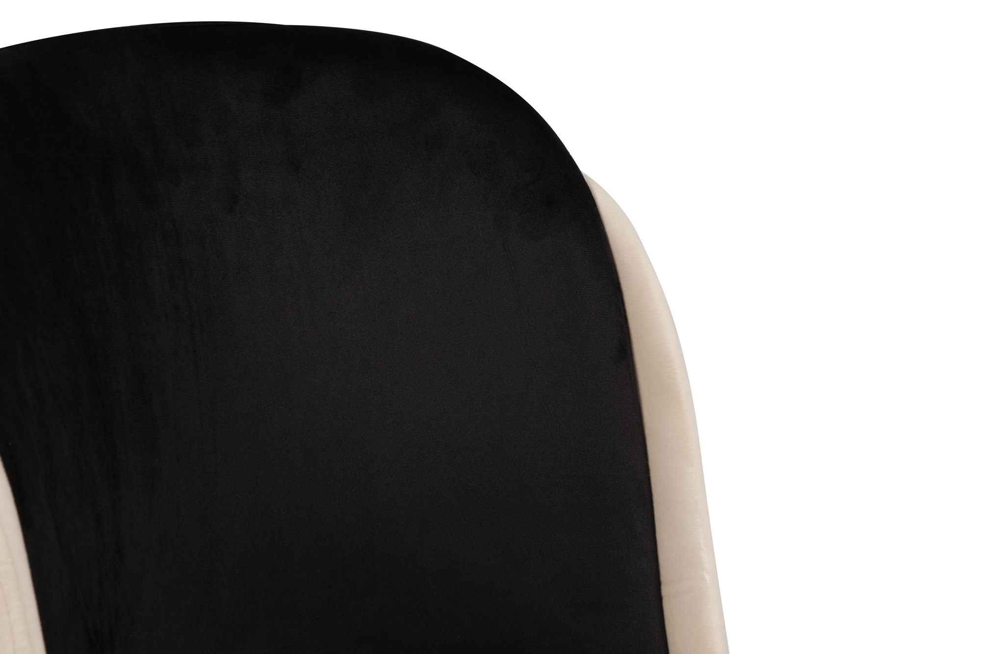 Set of 2 Dore 145 Velvet Dining Chairs in Black and Cream – product image 9