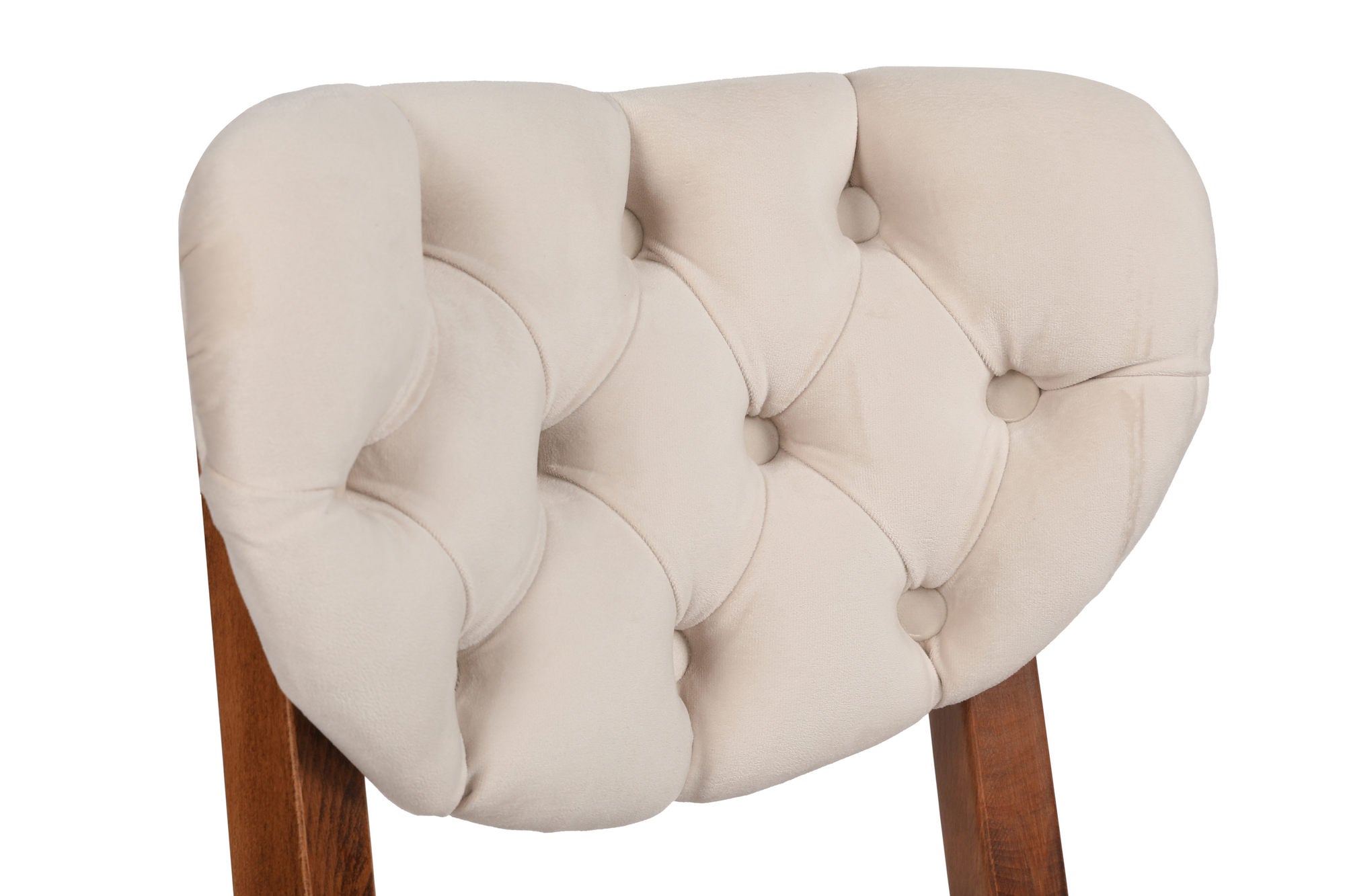 Set of 2 Elma 760 Velvet Dining Chairs in Walnut and Beige – product image 7