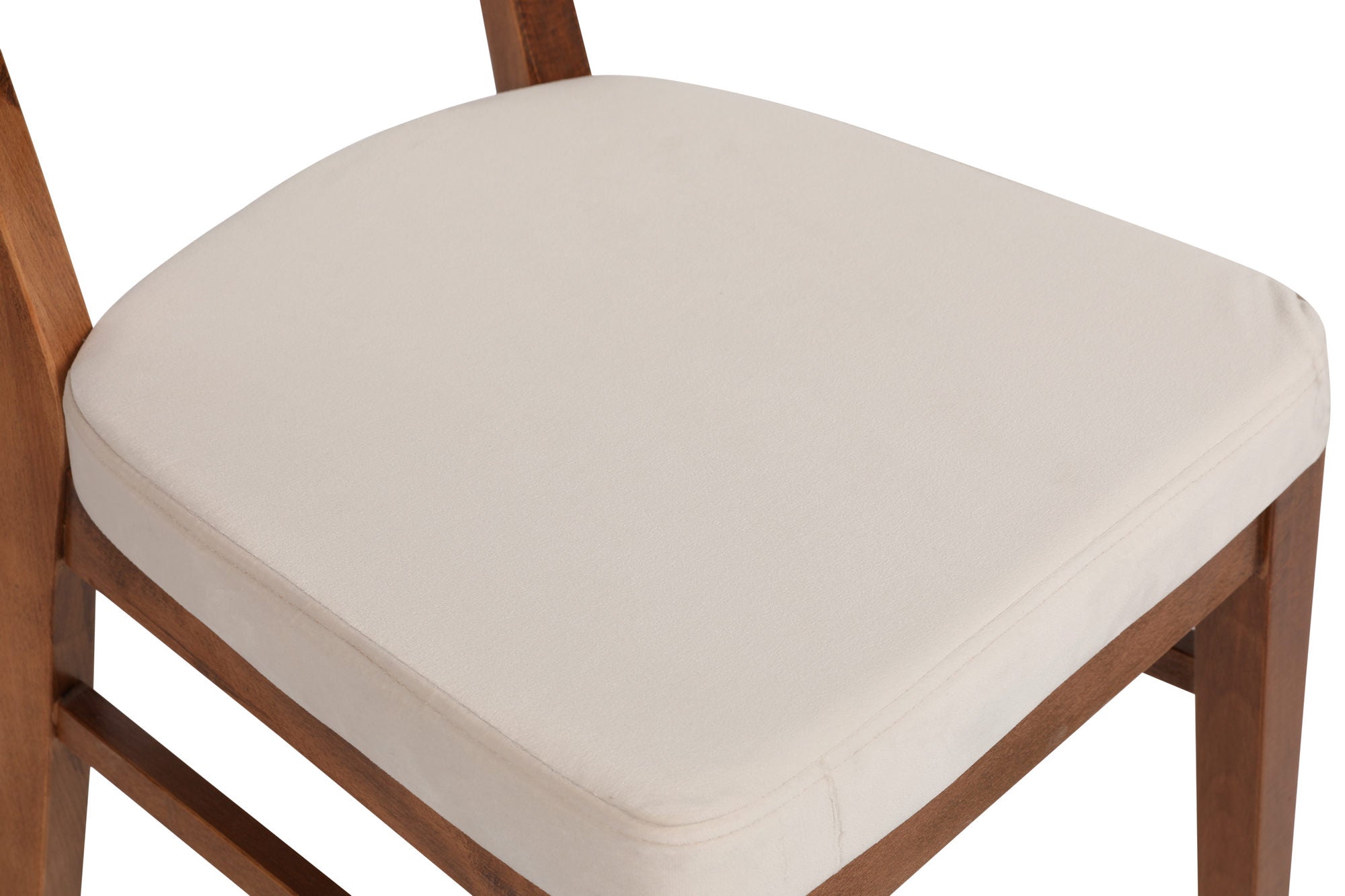 Set of 2 Elma 760 Velvet Dining Chairs in Walnut and Beige – product image 9