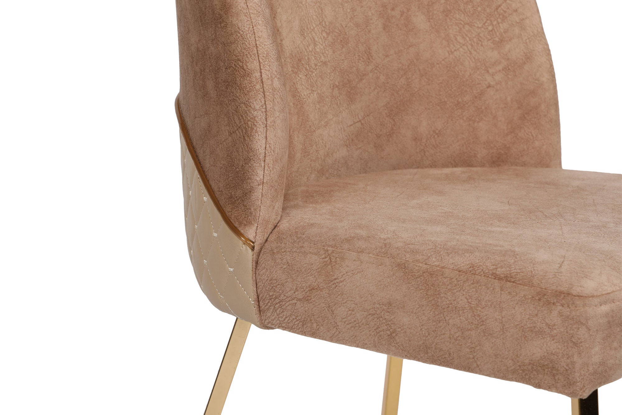 Set of 2 Madrid 913 Velvet Dining Chairs in Gold and Brown – product image 8