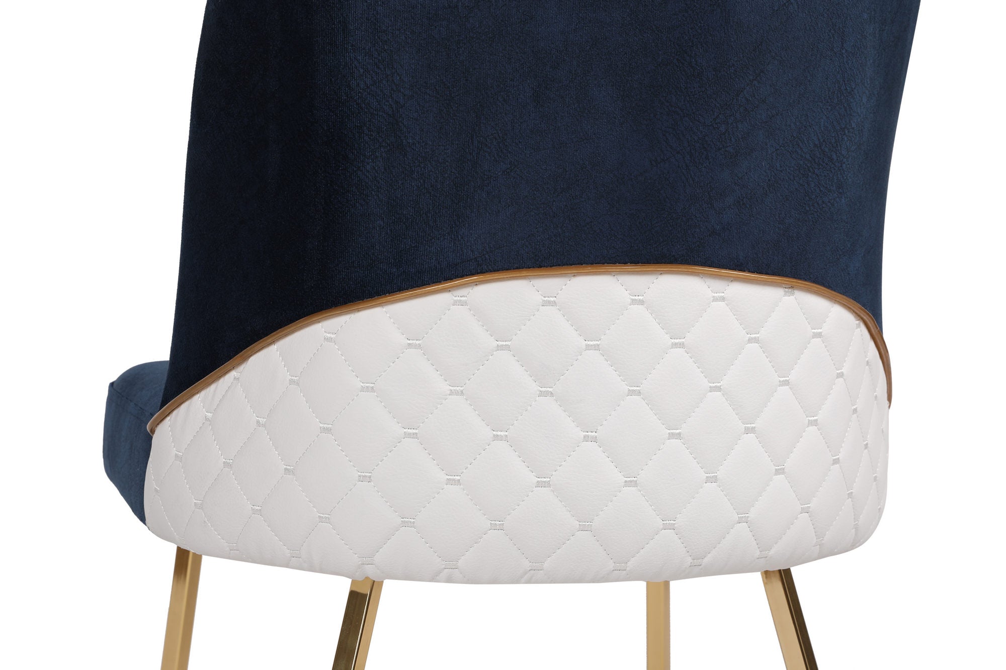 Set of 2 Madrid 908 Velvet Dining Chairs in Gold and Dark Blue – product image 4