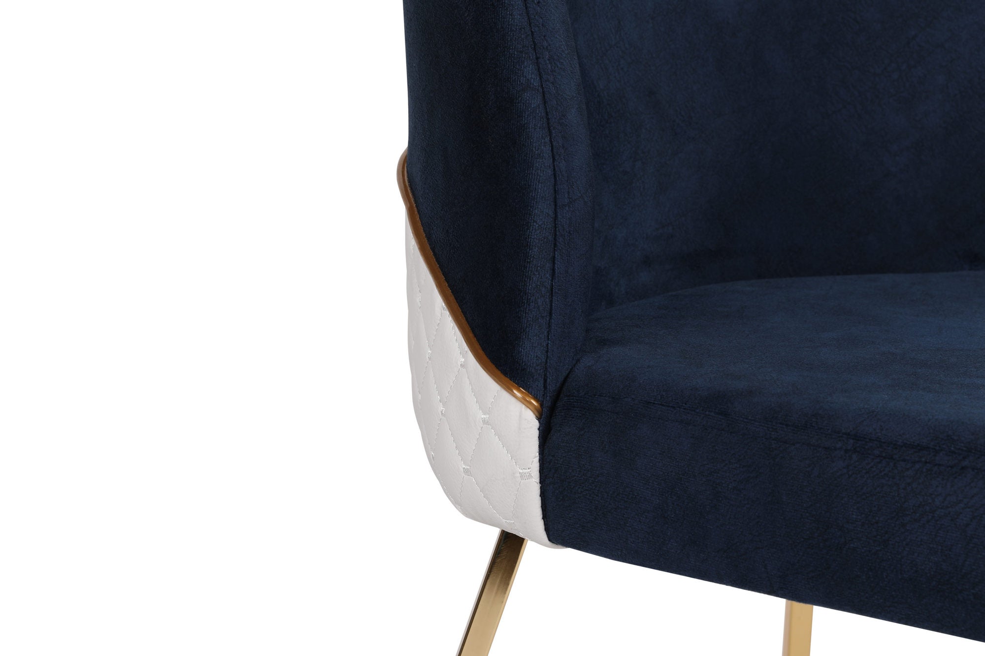 Set of 2 Madrid 908 Velvet Dining Chairs in Gold and Dark Blue – product image 6