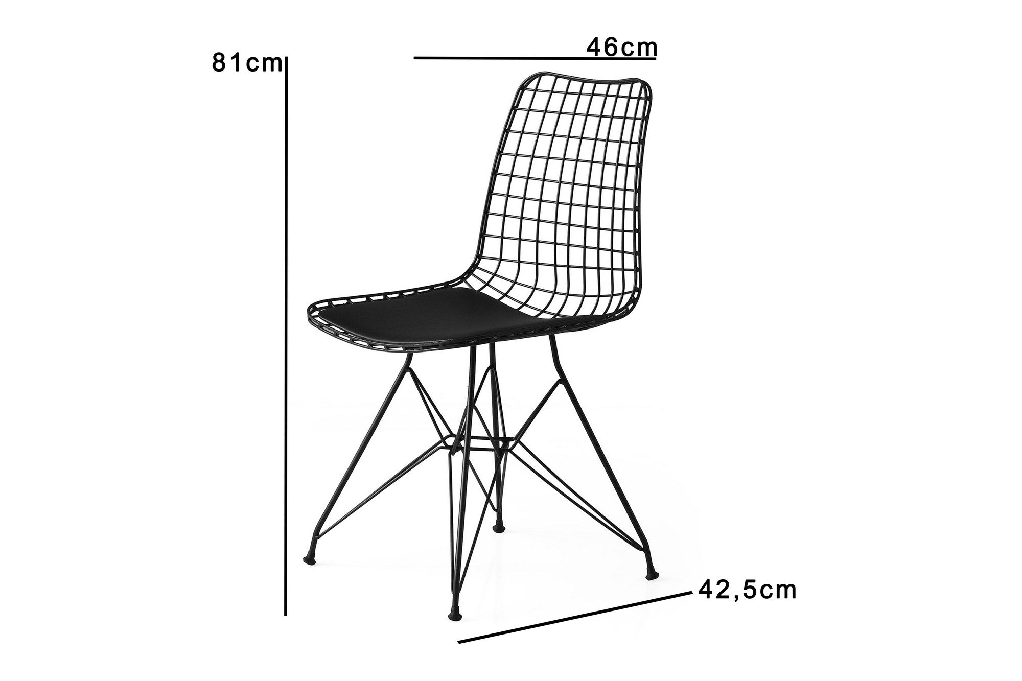 Set of 2 Tivoli 271 Metal Dining Chairs in Black – product image 4