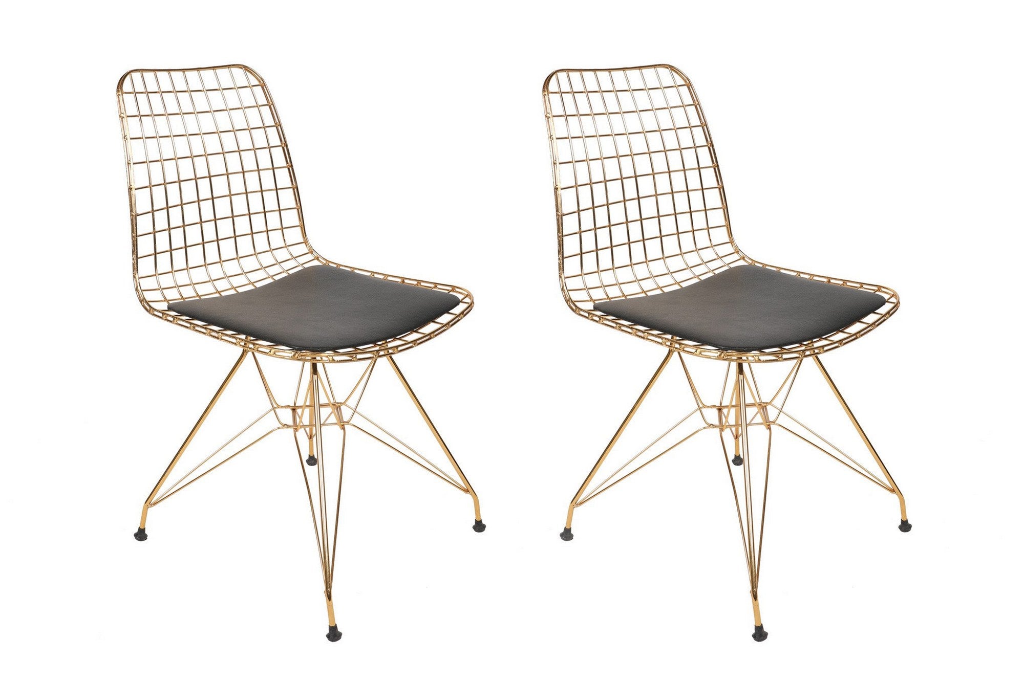 Set of 2 Tivoli 273 Metal Dining Chairs in Gold