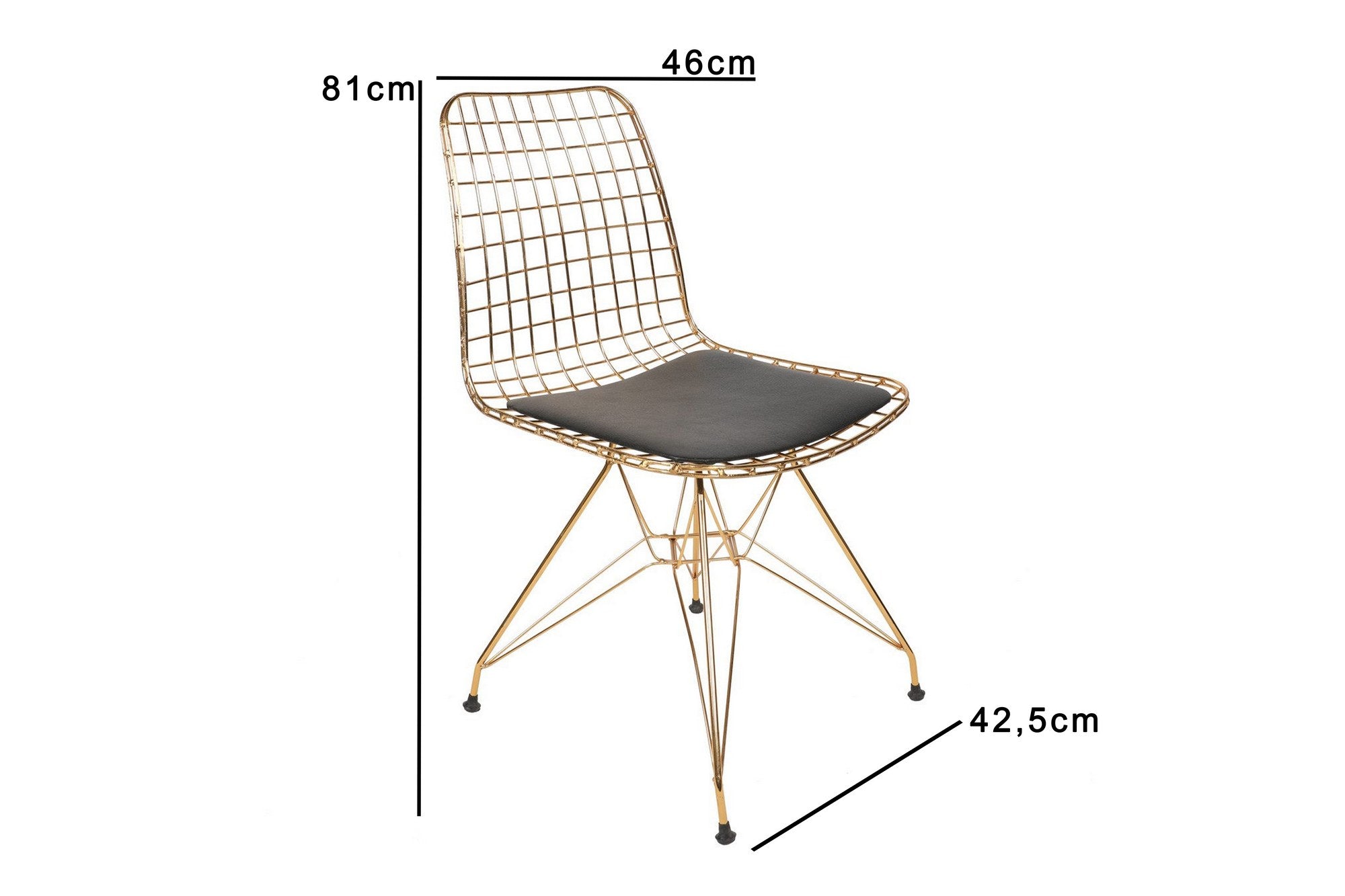 Set of 2 Tivoli 273 Metal Dining Chairs in Gold – product image 6