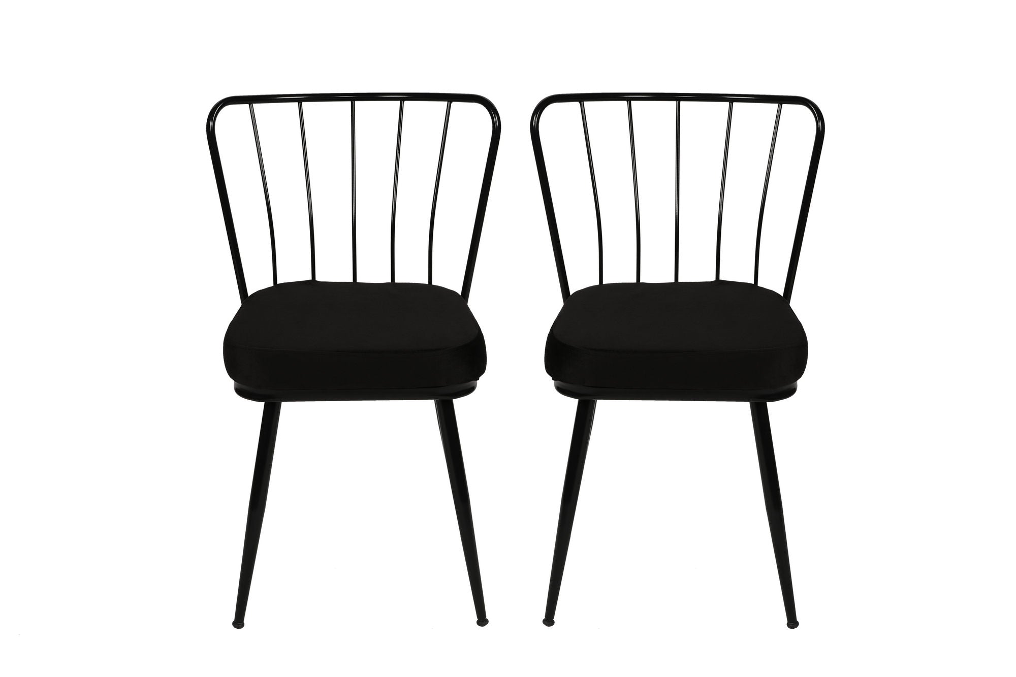 Set of 2 Yıldız 943 Velvet Dining Chairs in Black – product image 2