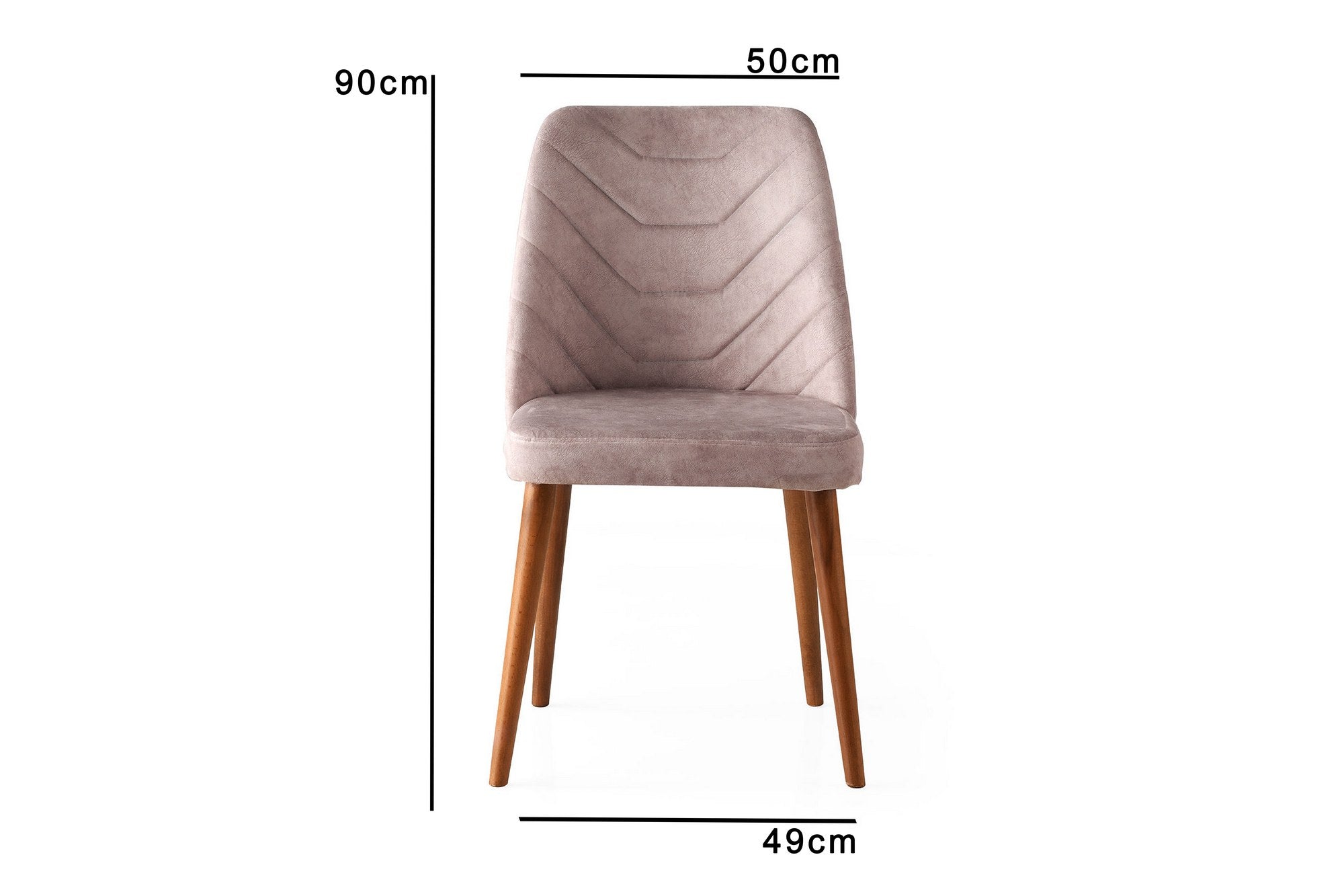 Set of 4 Dallas 555 Velvet Dining Chairs in Walnut and Beige – product image 4