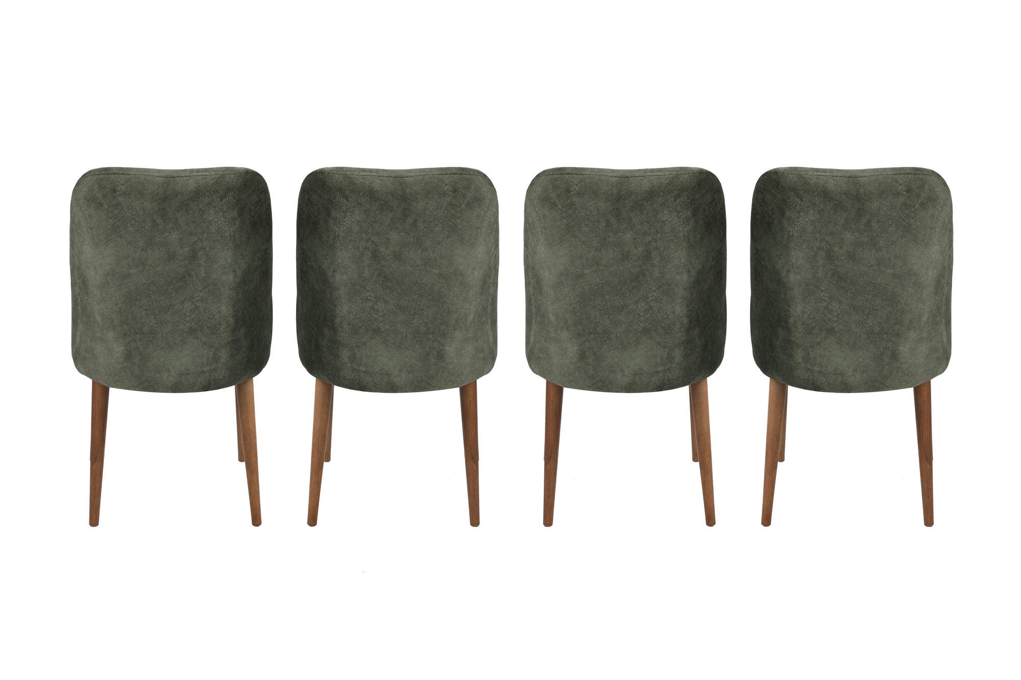Set of 4 Dallas 558 Velvet Dining Chairs in Walnut and Dark Green – product image 5
