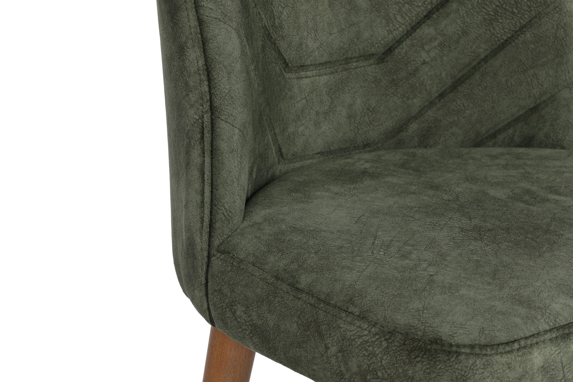 Set of 4 Dallas 558 Velvet Dining Chairs in Walnut and Dark Green – product image 6