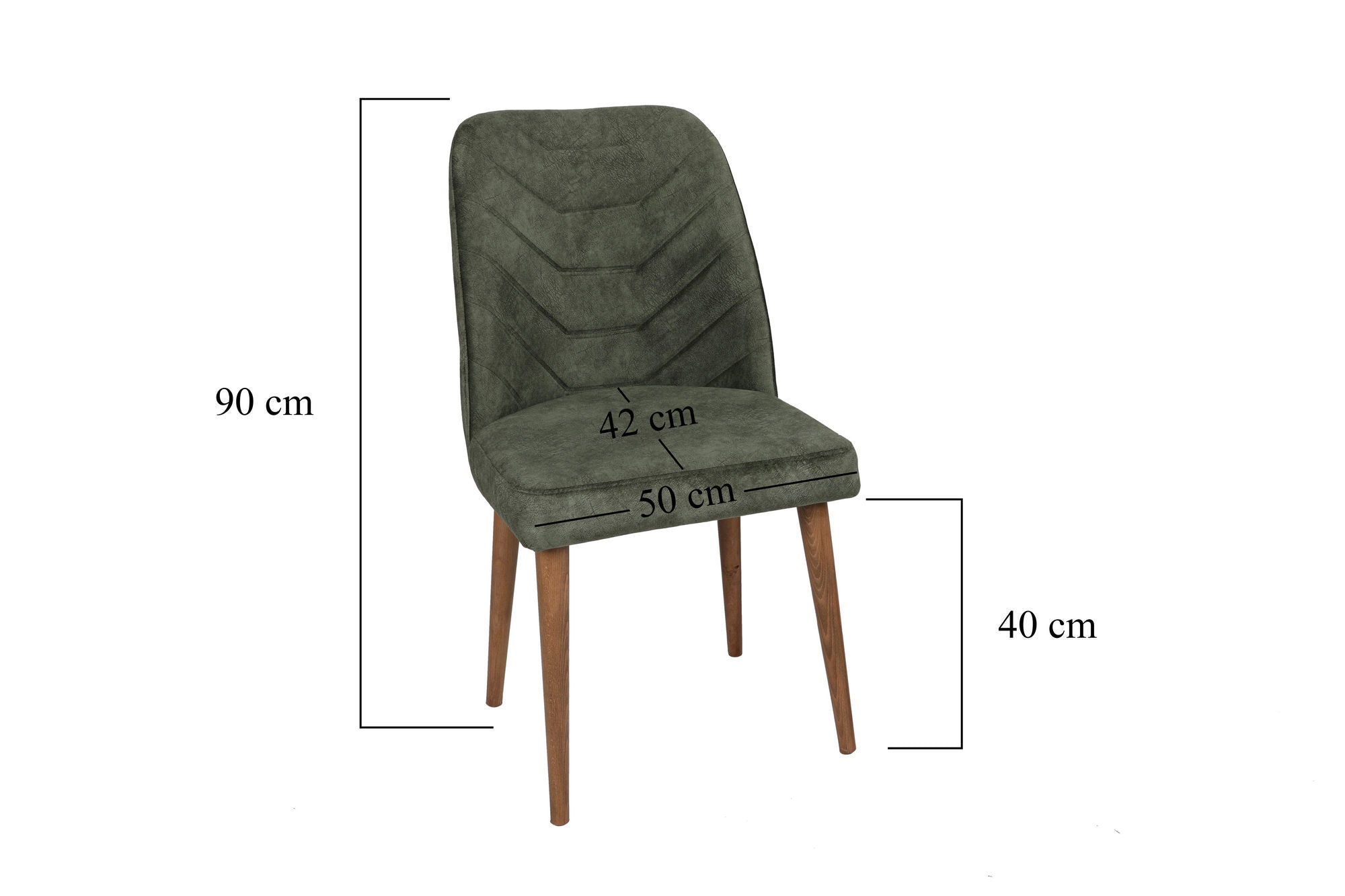Set of 4 Dallas 558 Velvet Dining Chairs in Walnut and Dark Green – product image 9
