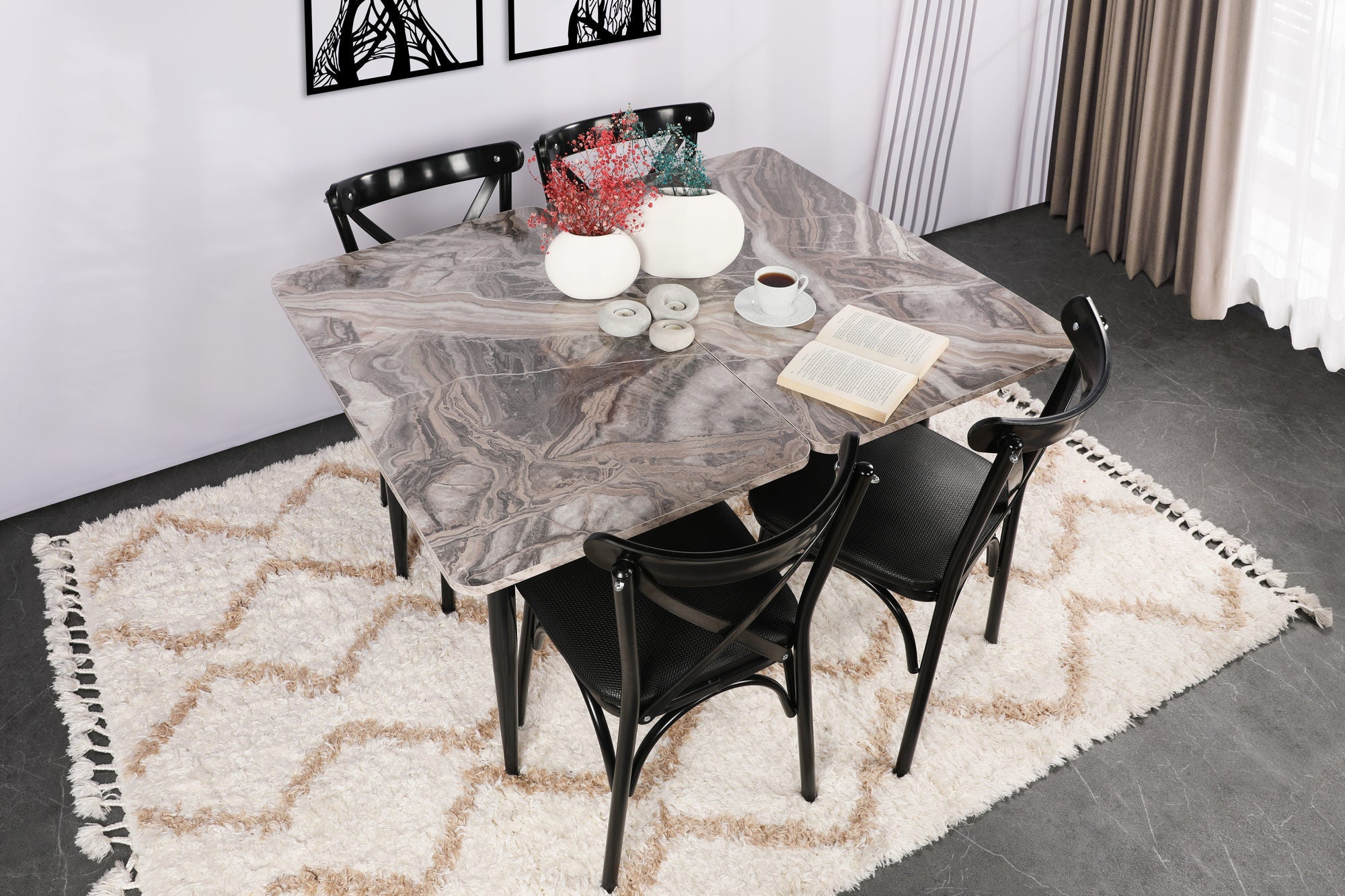 Set of 4 Ekol 1331 Dining Chairs in Black – product image 2