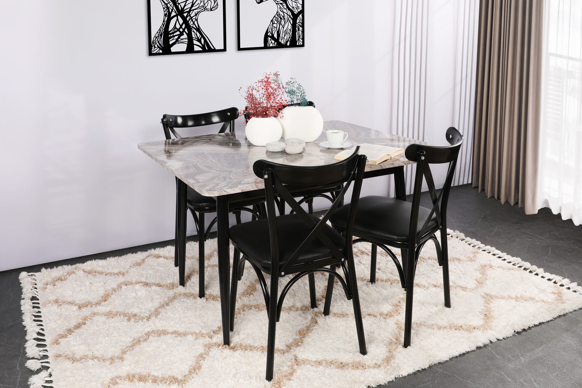 Set of 4 Ekol 1331 Dining Chairs in Black – product image 3