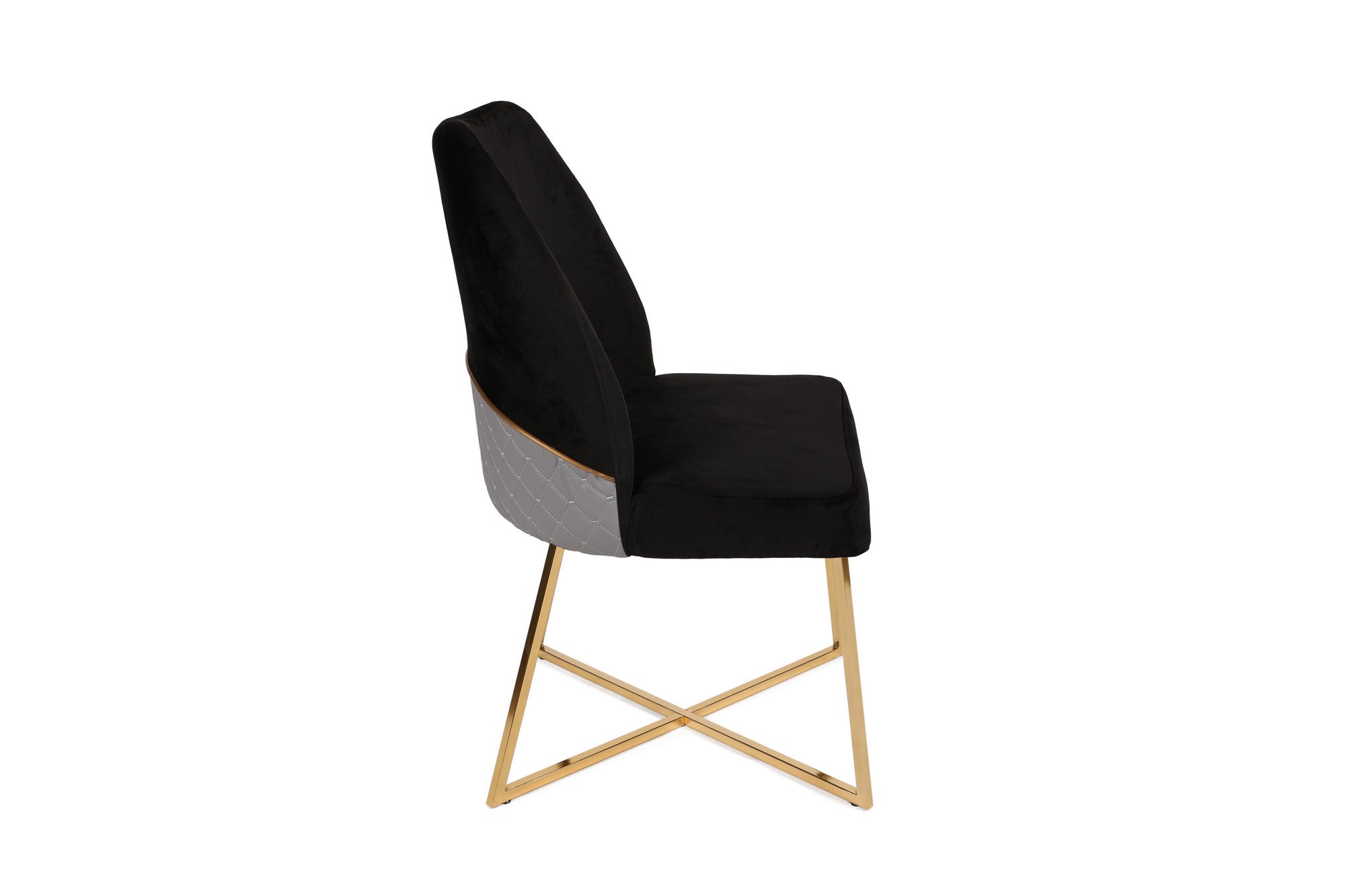 Set of 4 Madrid 911 Velvet Dining Chairs in Gold and Black – product image 4
