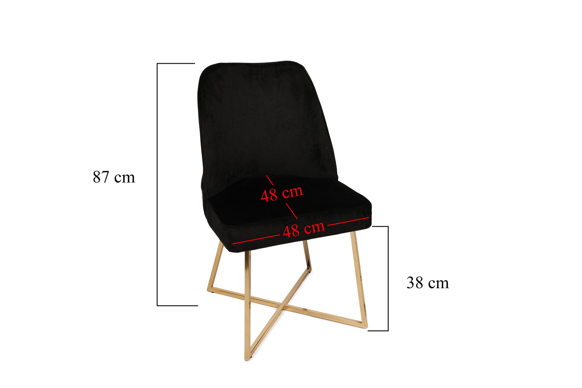 Set of 4 Madrid 911 Velvet Dining Chairs in Gold and Black – product image 9