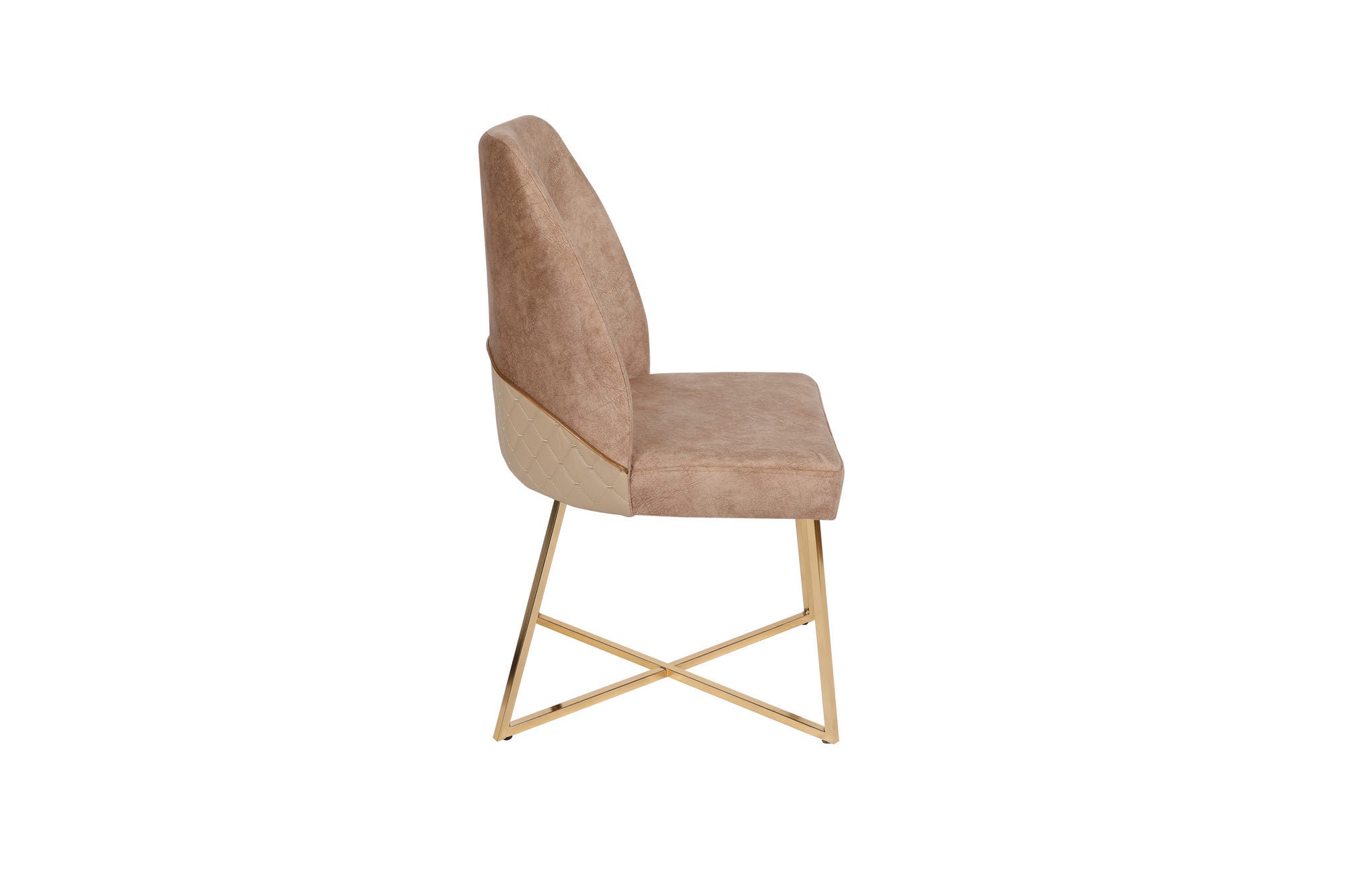 Set of 4 Madrid 913 Velvet Dining Chairs in Gold and Brown – product image 7