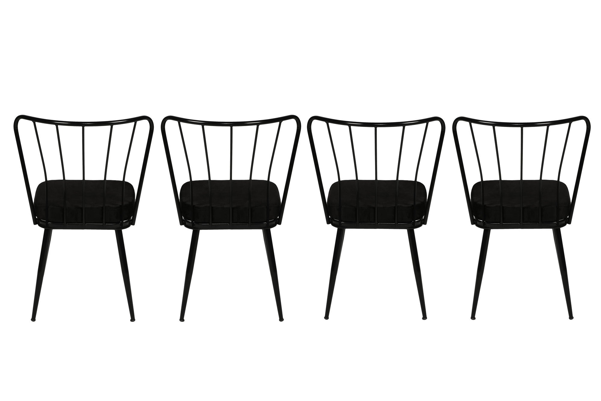 Set of 4 Yıldız 943 Velvet Dining Chairs in Black – product image 3