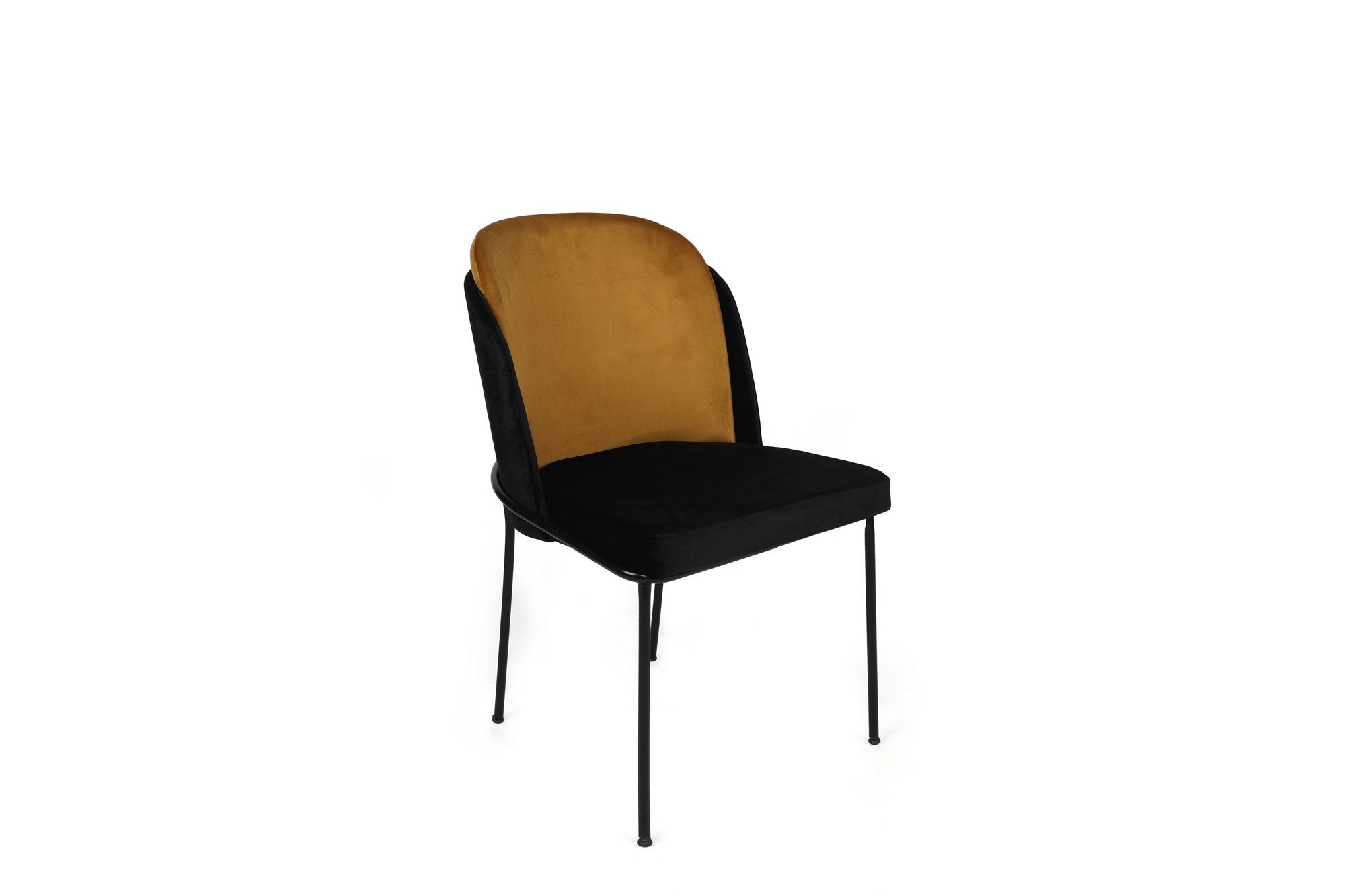 Set of 4 Dore 142 Velvet Dining Chairs in Mustard and Black – product image 2