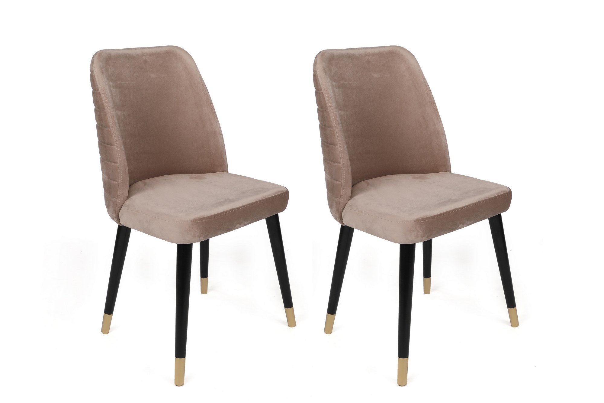 Set of 4 Hugo 364 Velvet Dining Chairs in Beige, Black and Gold – product image 3