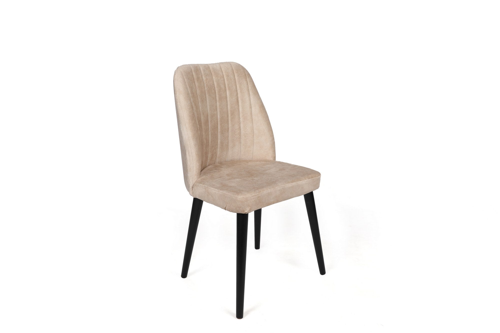 Set of 2 Alfa 434 Velvet Dining Chairs in Cream and Black – product image 2
