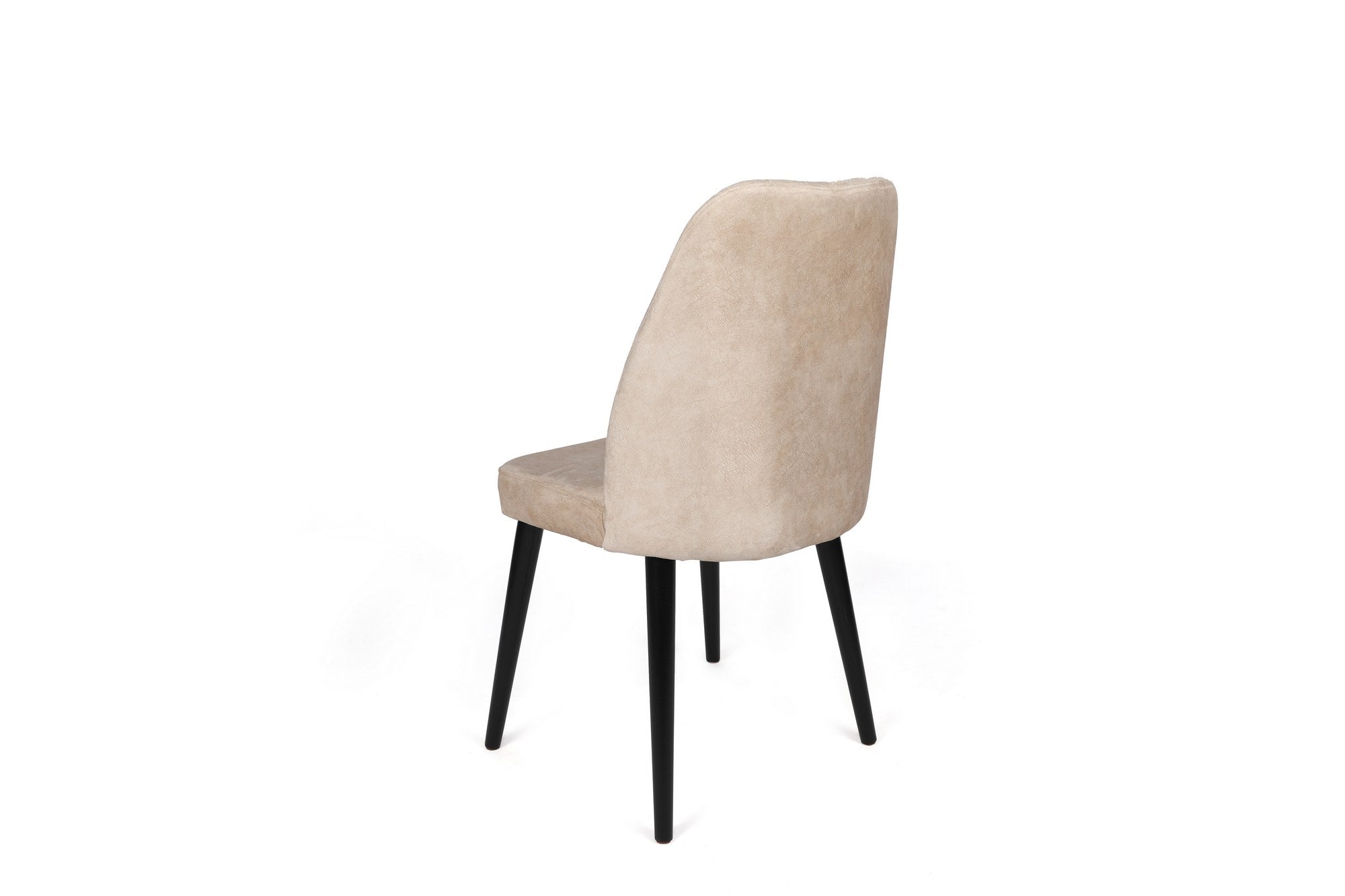 Set of 2 Alfa 434 Velvet Dining Chairs in Cream and Black – product image 3