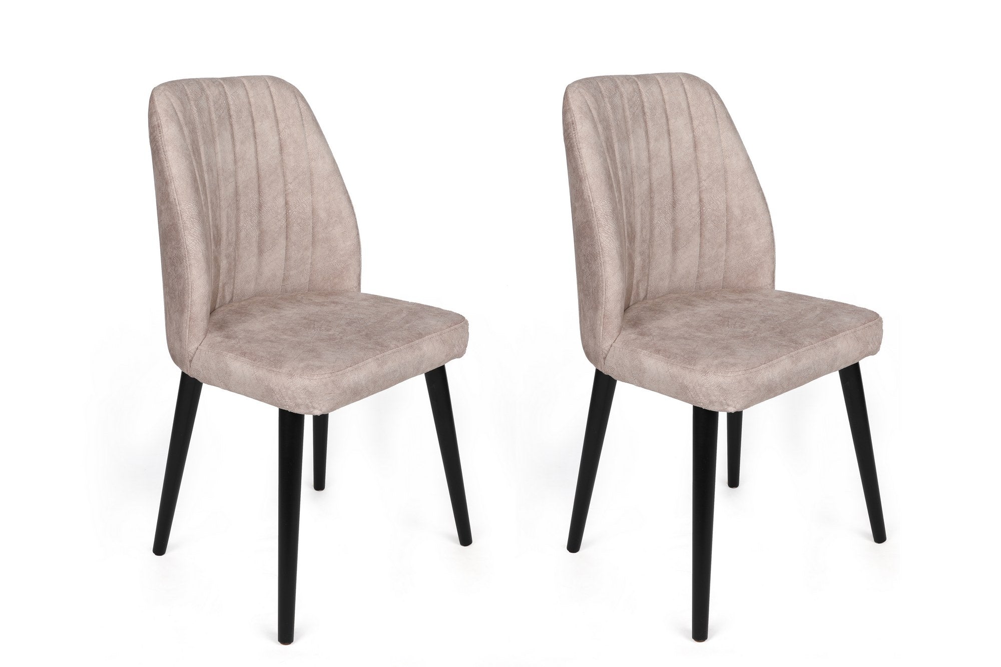 Set of 2 Alfa 469 Velvet Dining Chairs in Cream and Black