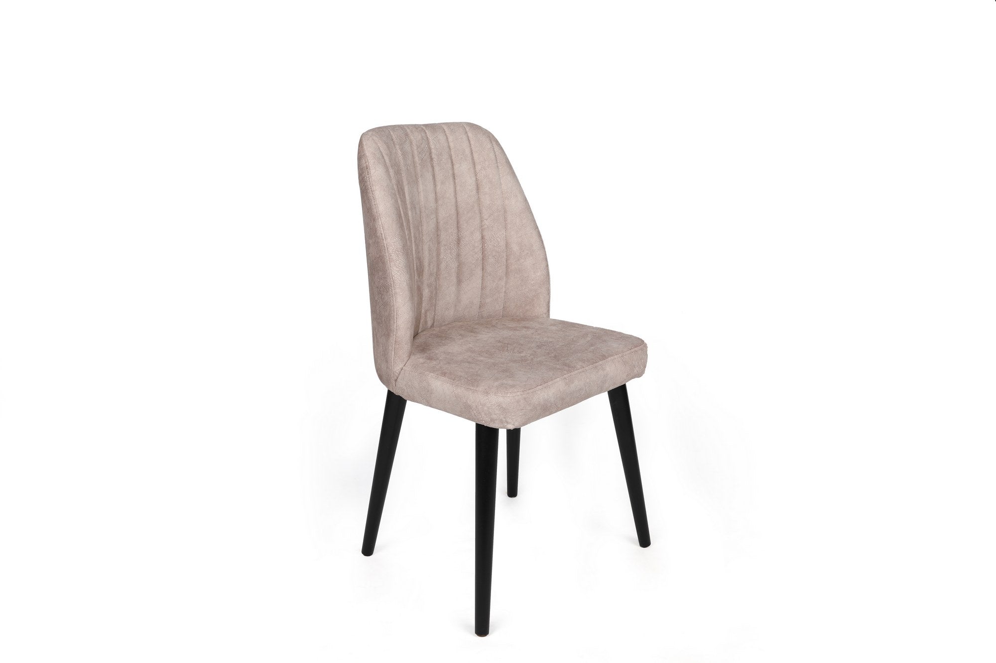 Set of 2 Alfa 469 Velvet Dining Chairs in Cream and Black – product image 2