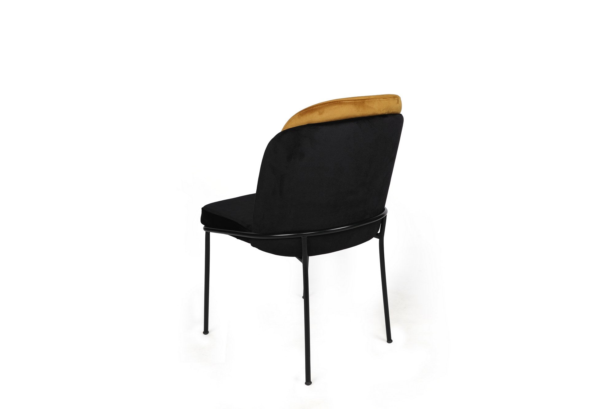 Set of 2 Dore 142 Velvet Dining Chairs in Mustard and Black – product image 3