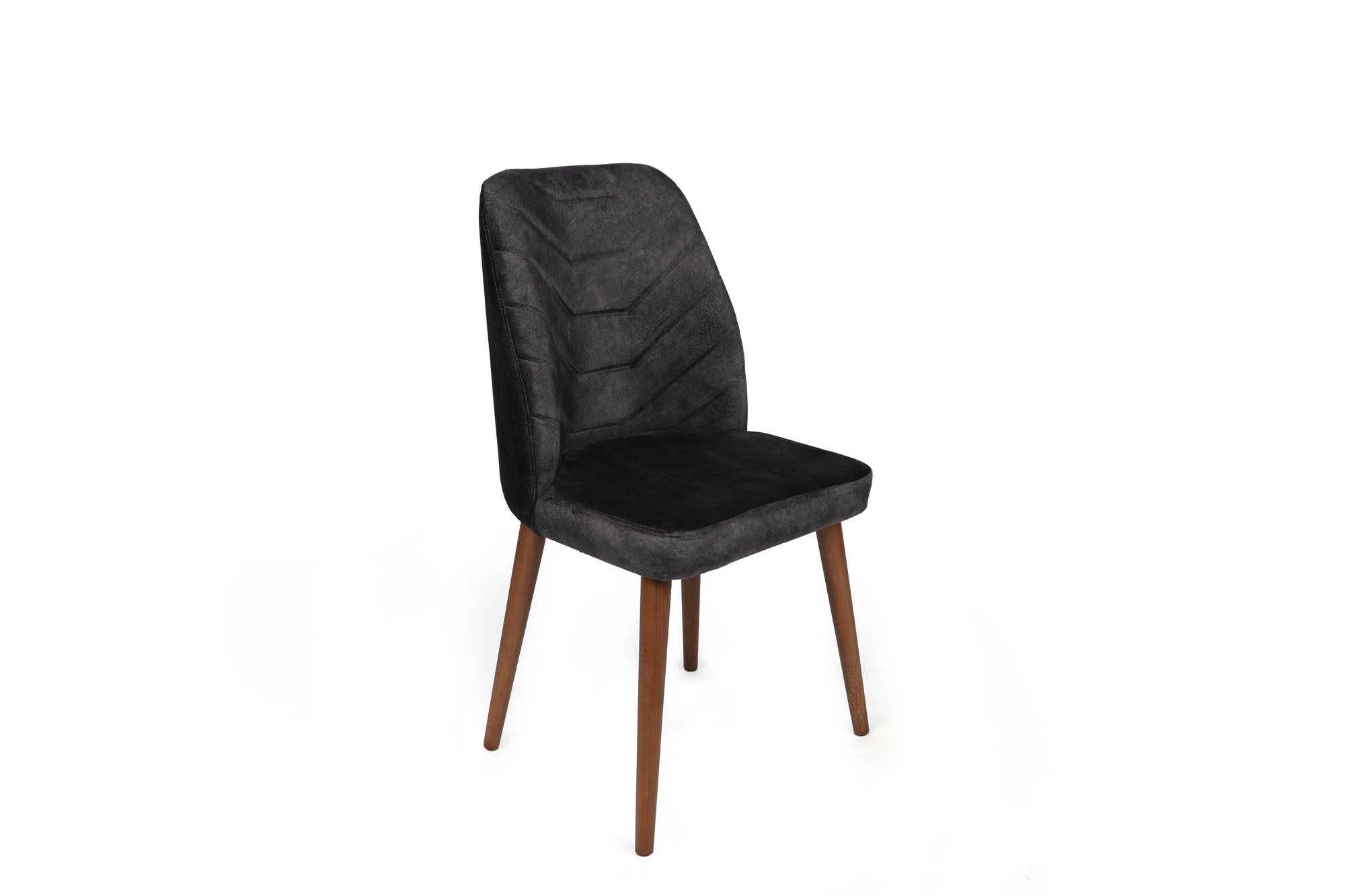 Set of 2 Dallas 557 Velvet Dining Chairs in Anthracite and Brown – product image 2