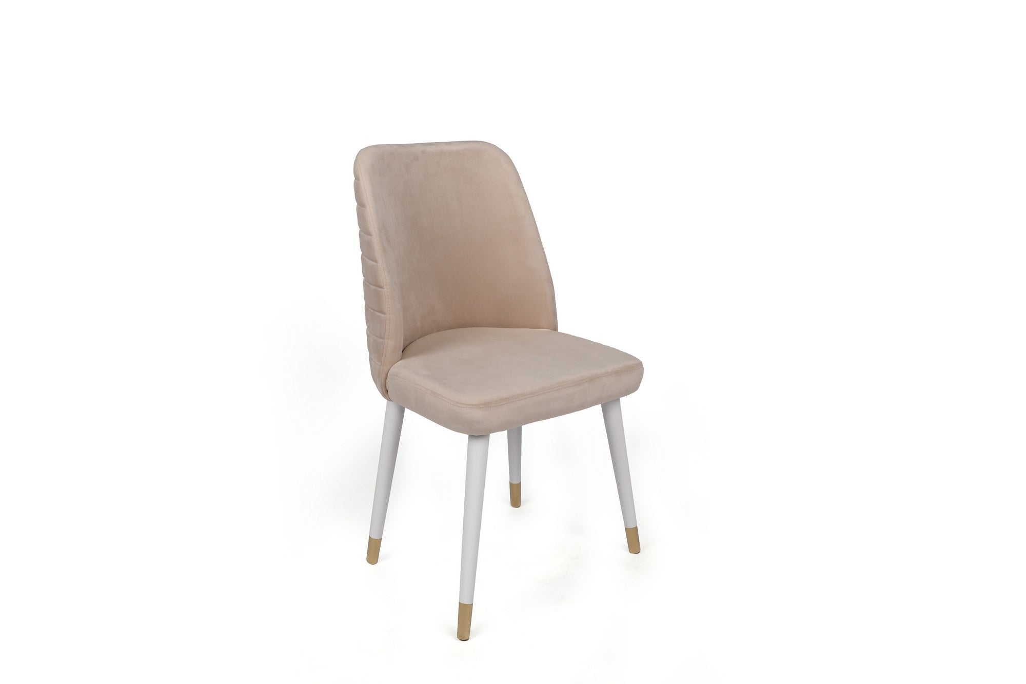 Set of 2 Hugo 407 Velvet Dining Chairs in Cream, White and Gold – product image 2