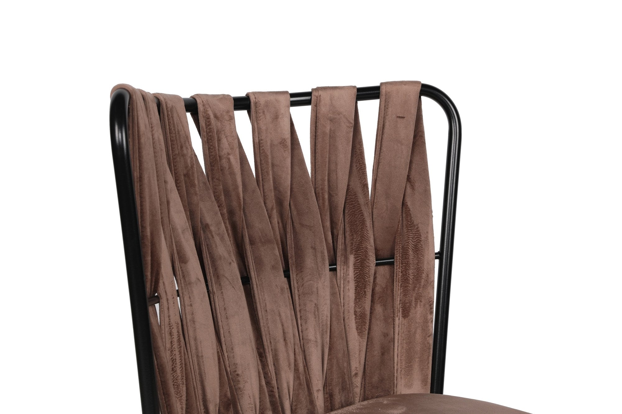Set of 2 Kuşaklı 233 Velvet Dining Chairs in Light Brown and Black – product image 4