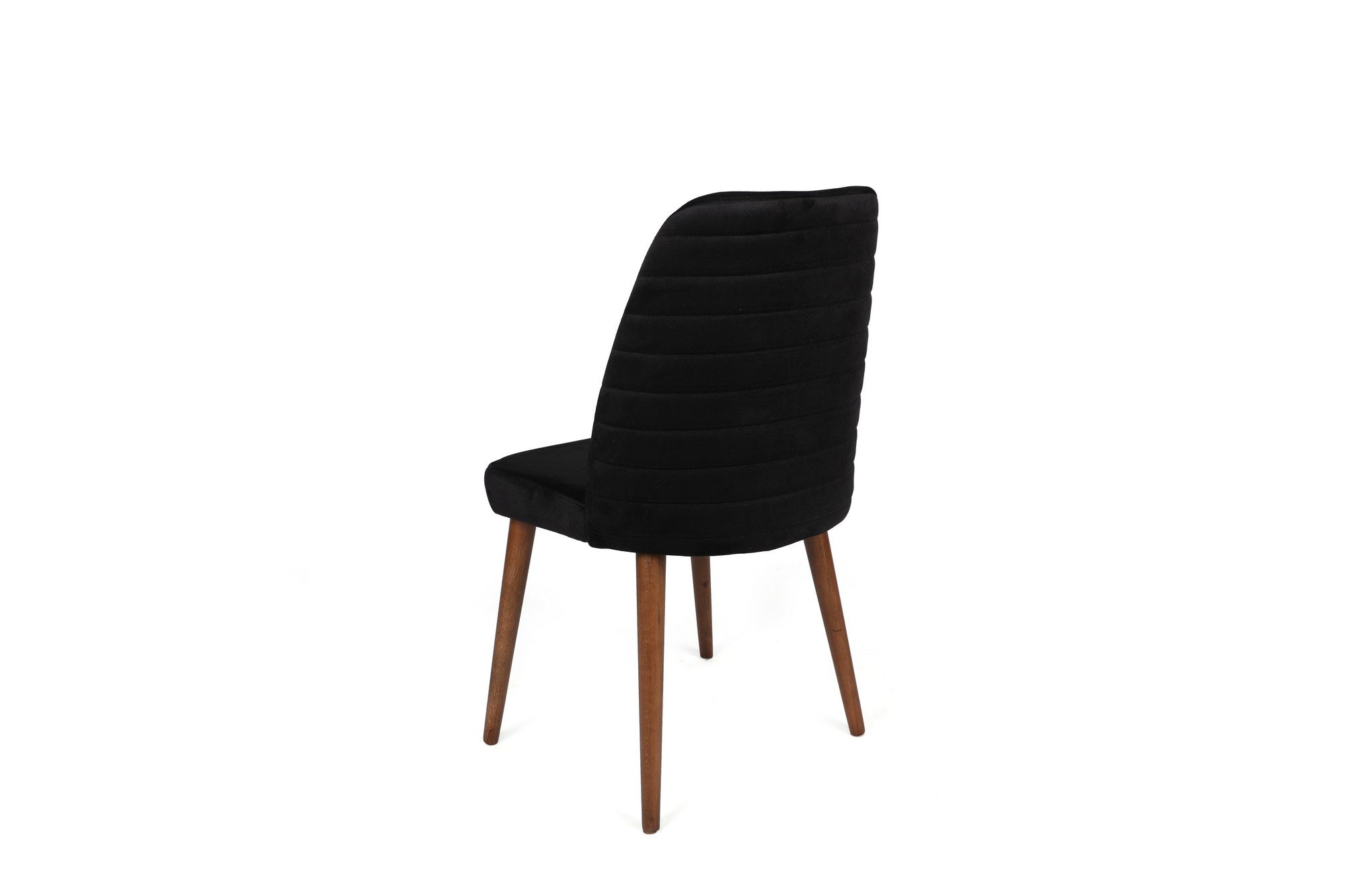 Set of 2 Tutku 351 Velvet Dining Chairs in Black and Walnut – product image 3