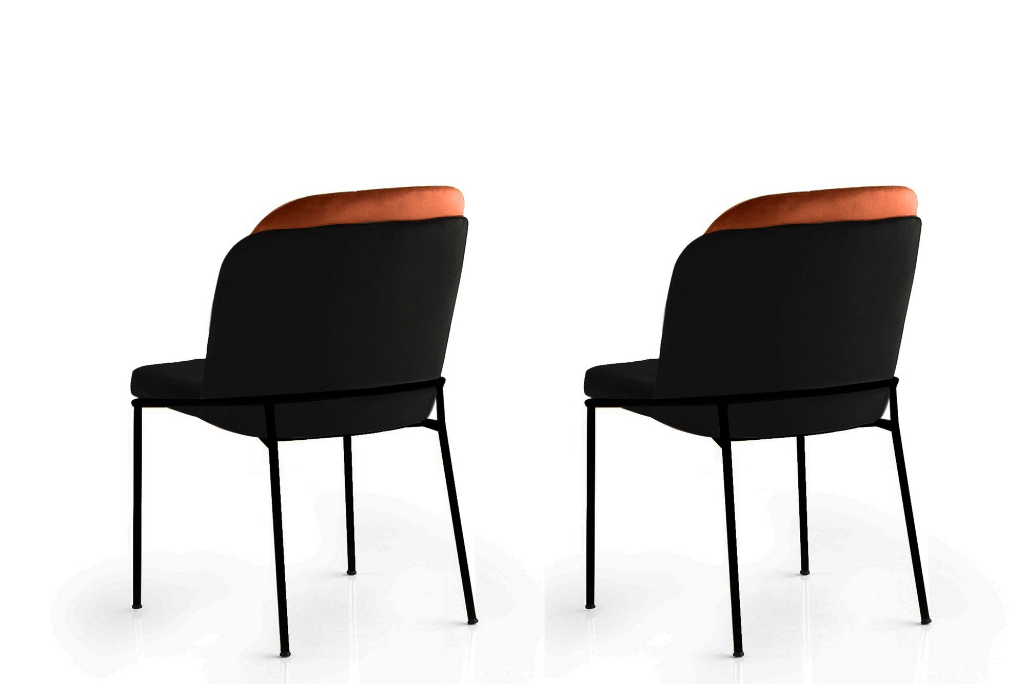 Set of 2 DR 147 Velvet Dining Chairs in Tile Red and Black – product image 2