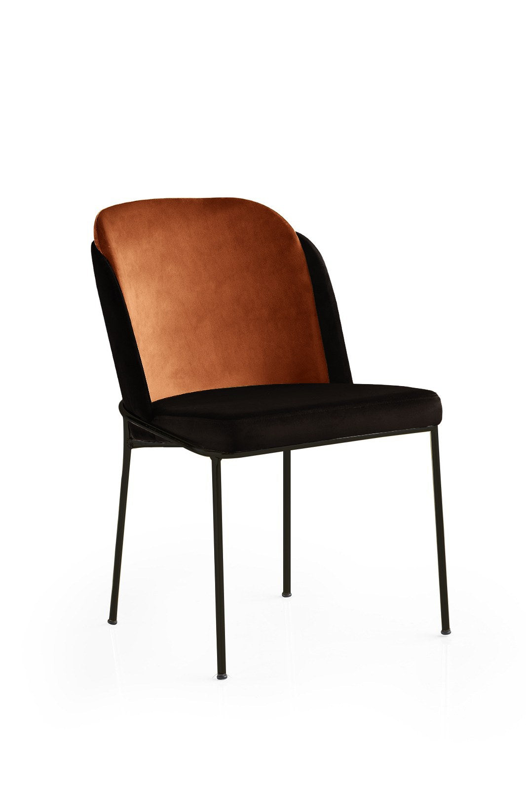 Set of 2 DR 147 Velvet Dining Chairs in Tile Red and Black – product image 3