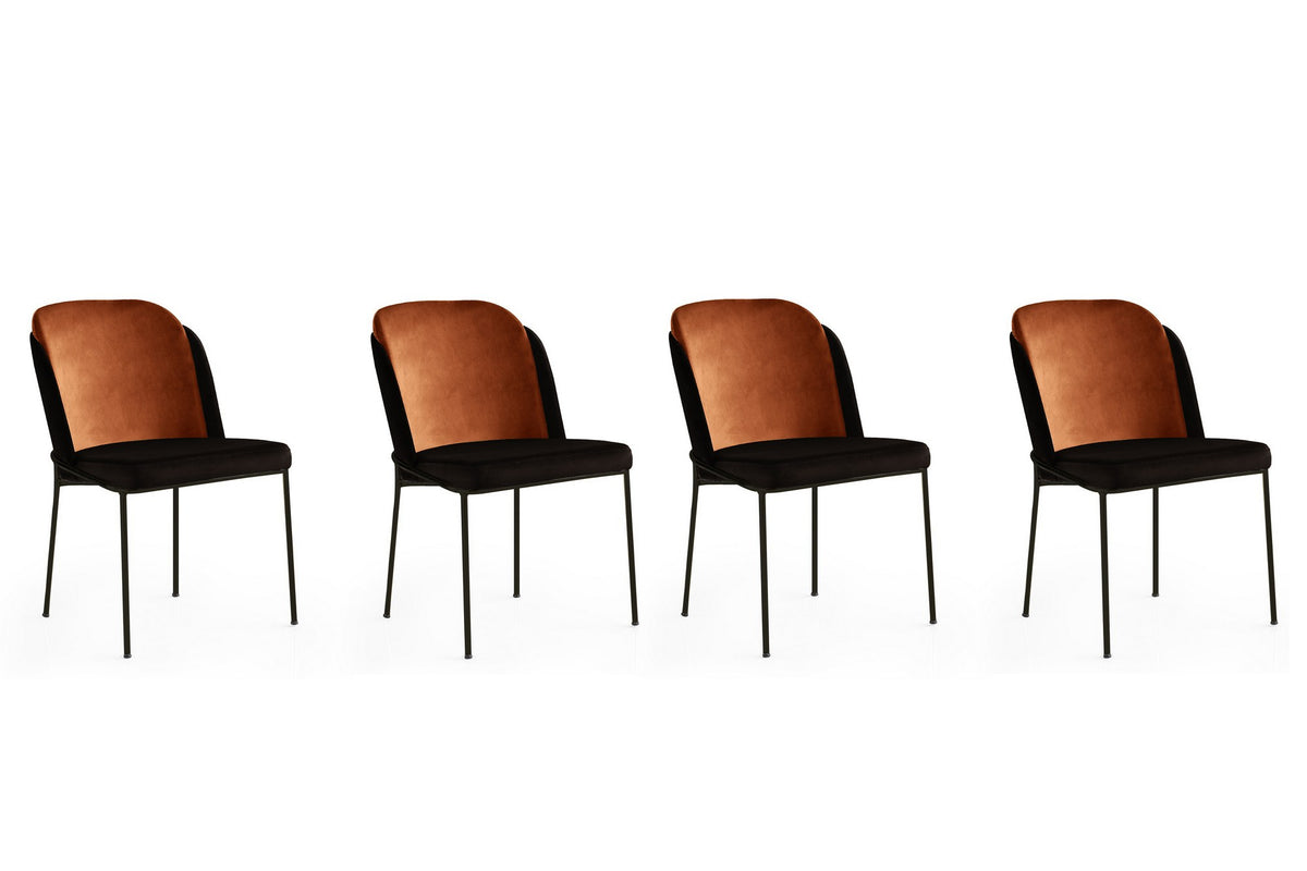 Set of 4 DR 147 Velvet Dining Chairs in Bronze and Black – product image 1