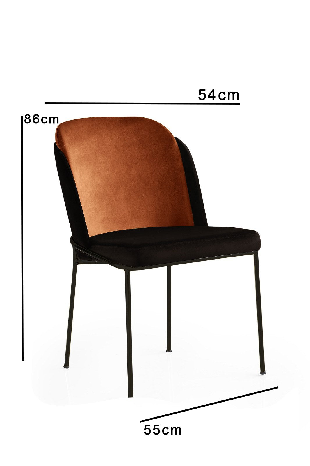 Set of 4 DR 147 Velvet Dining Chairs in Bronze and Black – product image 4