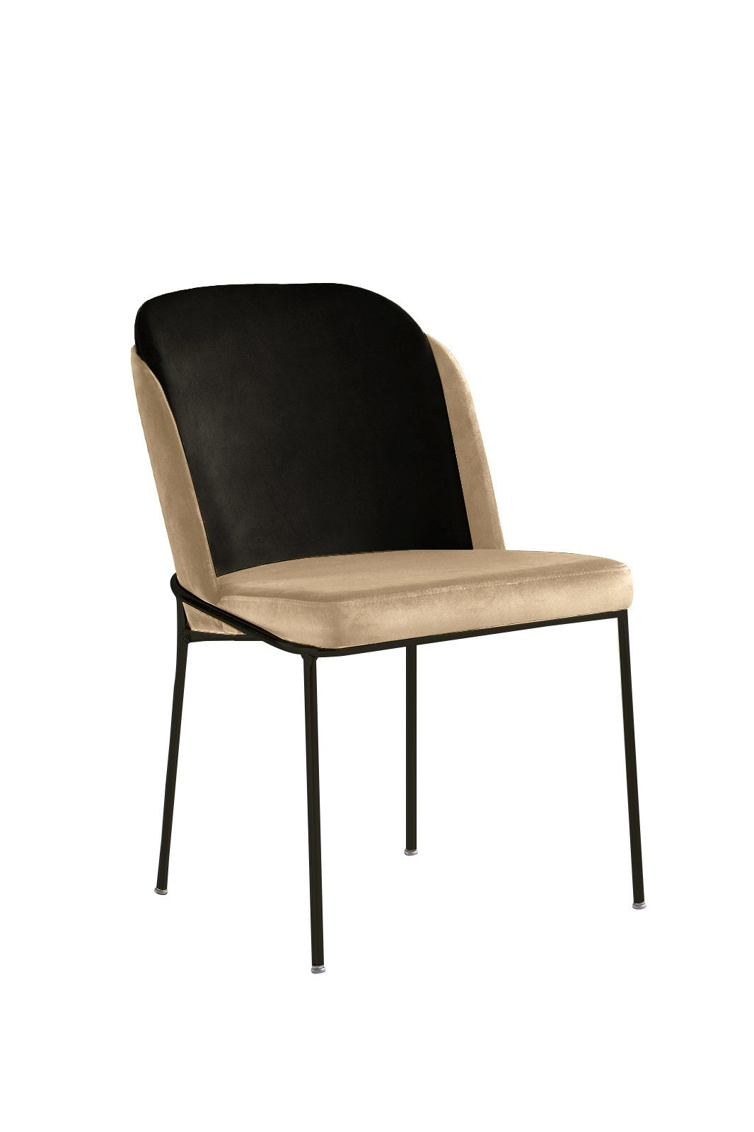 Set of 2 DR 145 Velvet Dining Chairs in Black and Cream – product image 3