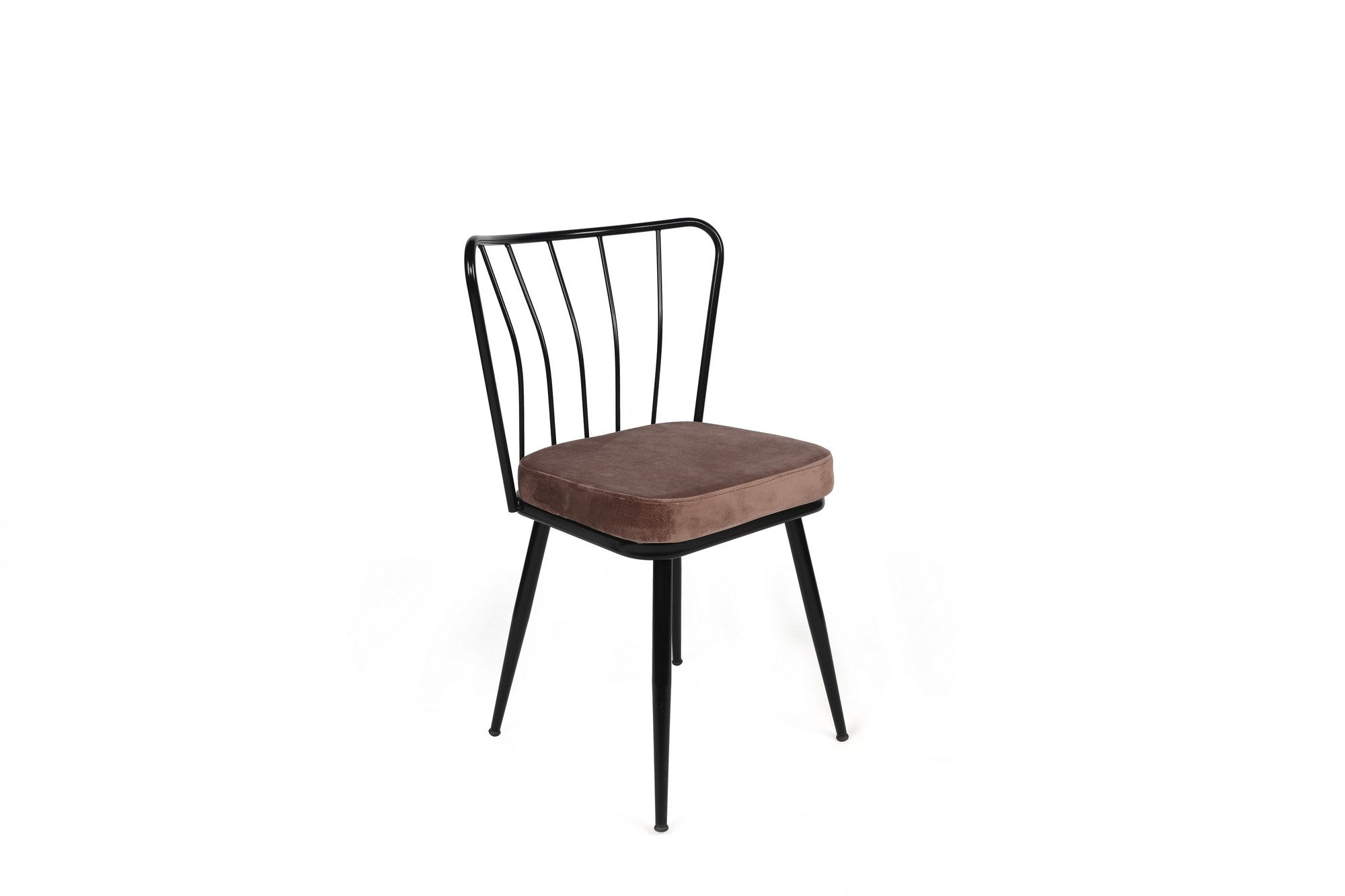 Set of 2 Yıldız 947 Velvet Dining Chairs in Light Brown and Black – product image 2