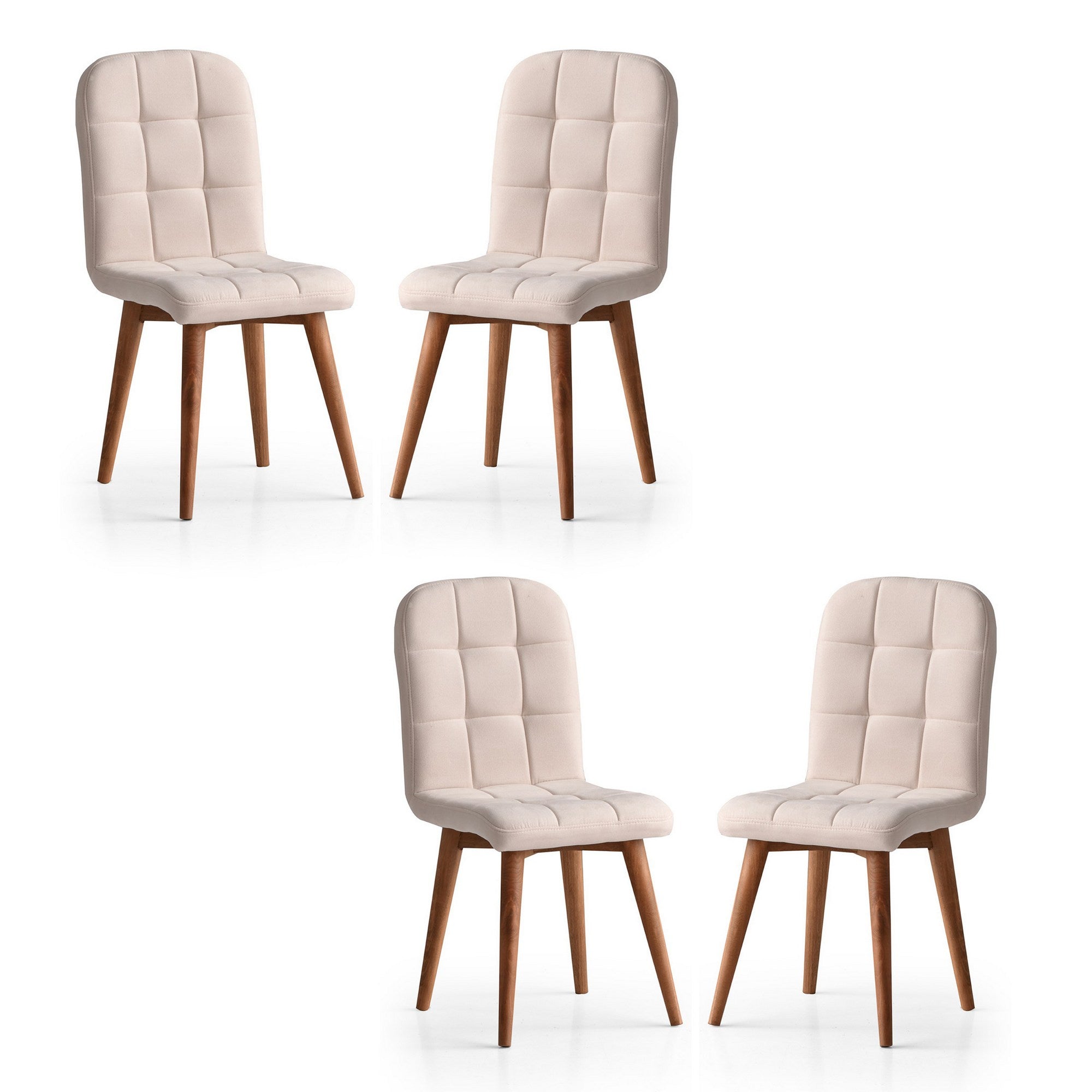 Set di 4 sedie da pranzo Retro 708 color crema