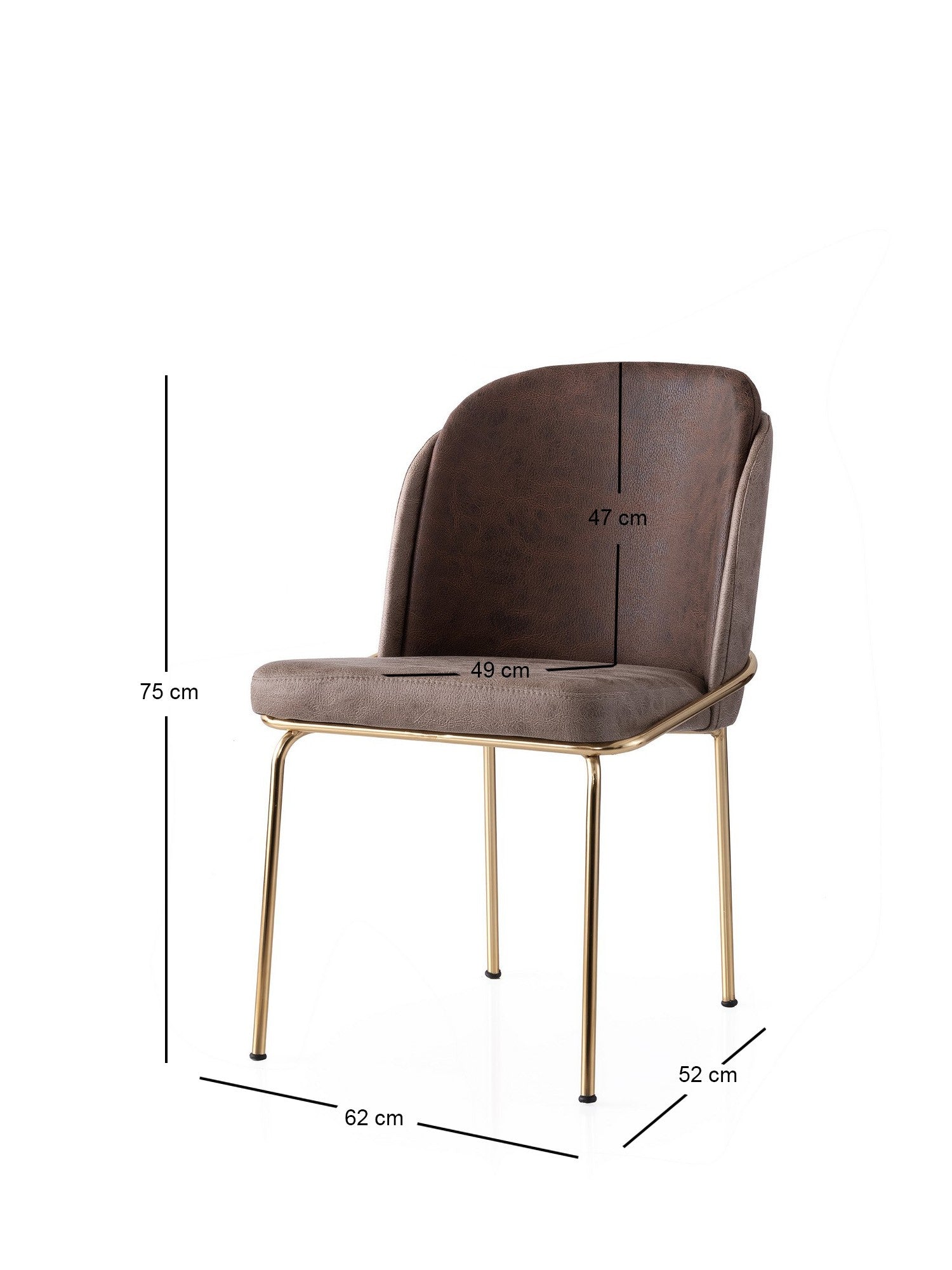 Set of 4 Dore 127 Dining Chairs in Gold and Brown – product image 4